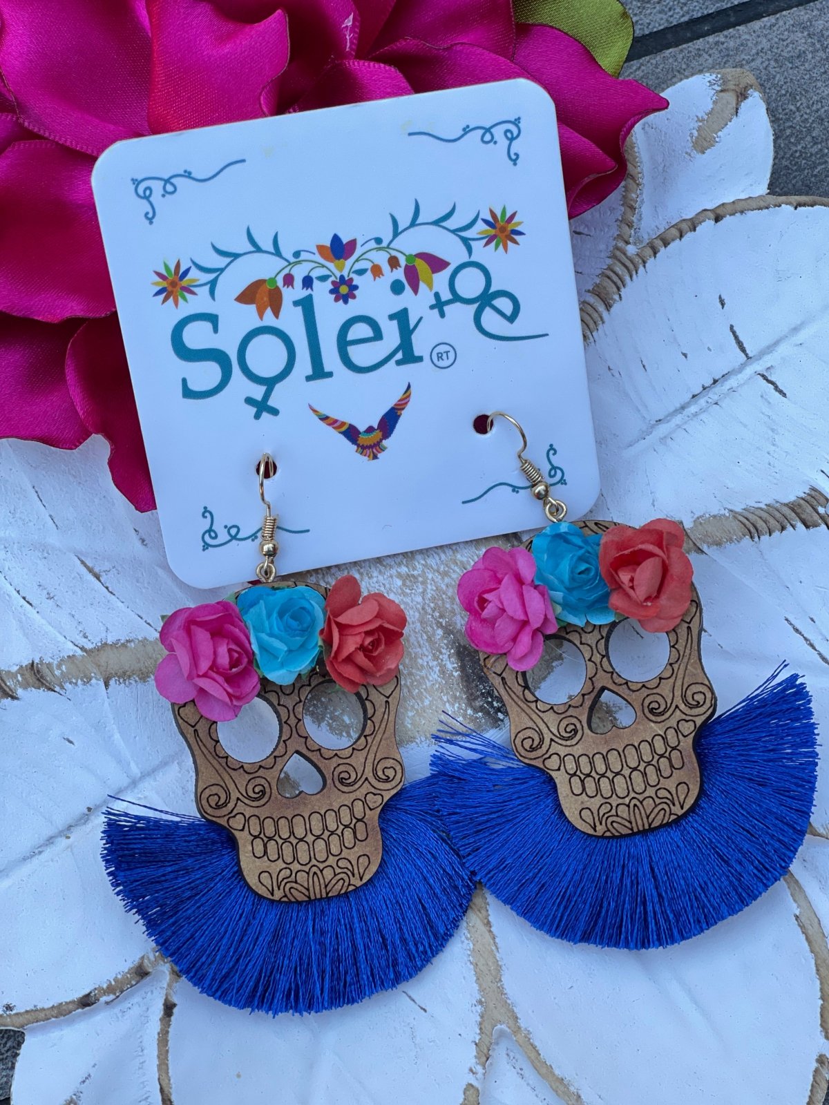 Calavera Abanico Earrings - Solei Store