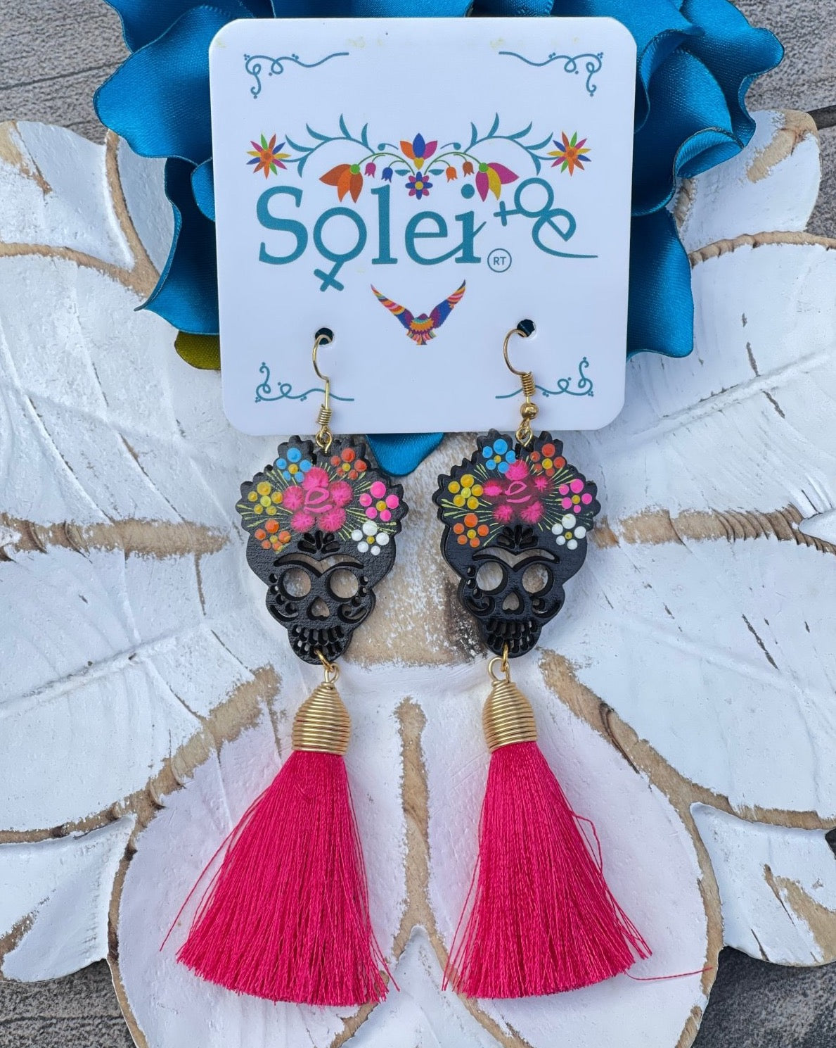 Beaded hot Catrina Earring, Artisanal Earrings, Day of the Dead Earrings