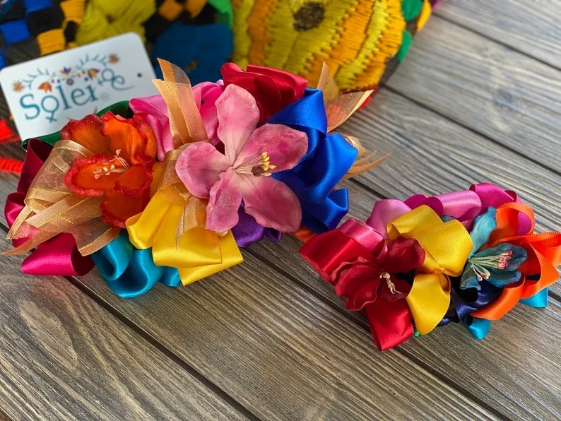 Colorful Mexican Hair Comb. Tocado Chiapaneco - Solei Store