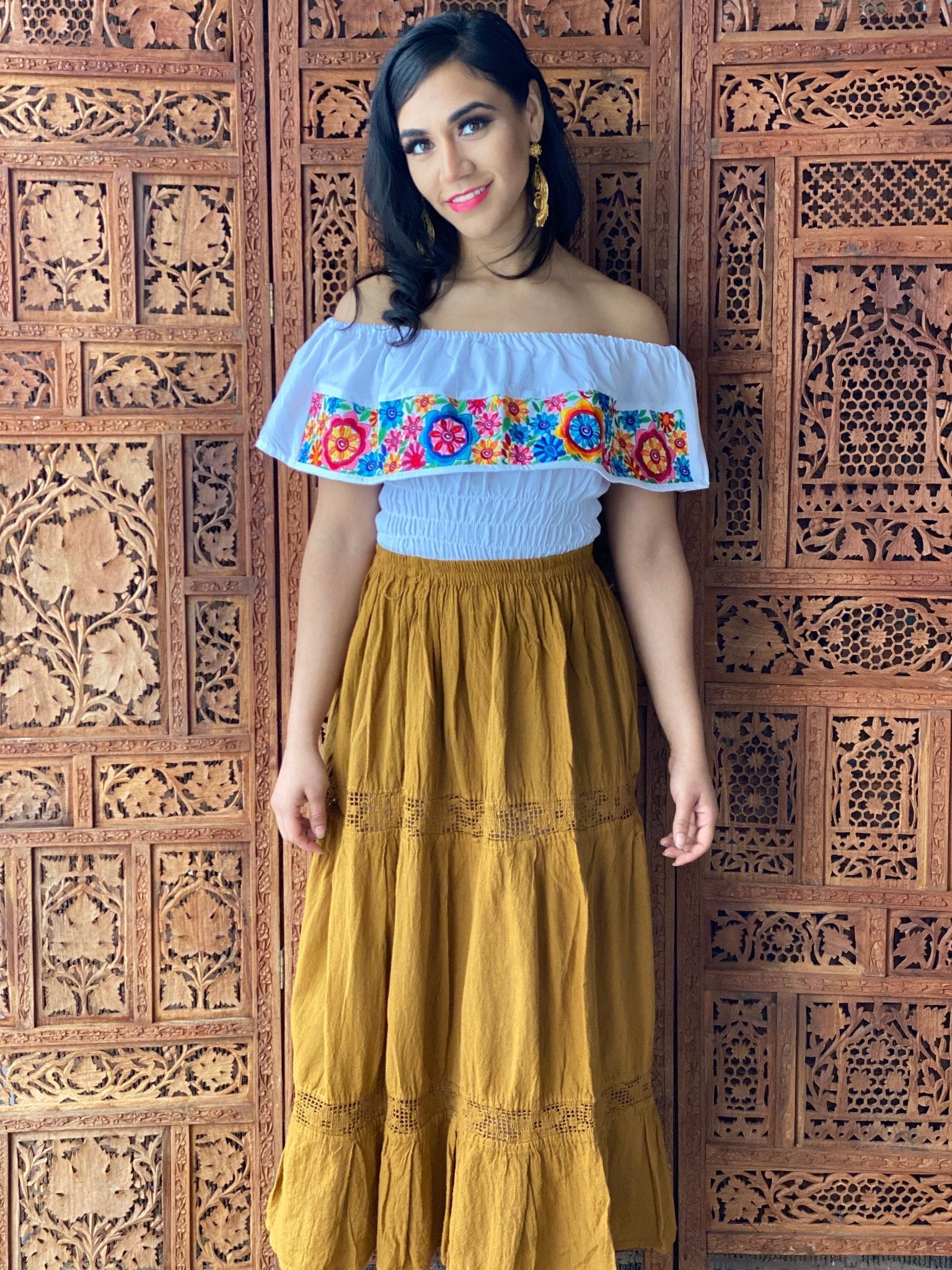 Colorful Mexican Skirt. Camila Skirt. - Solei Store