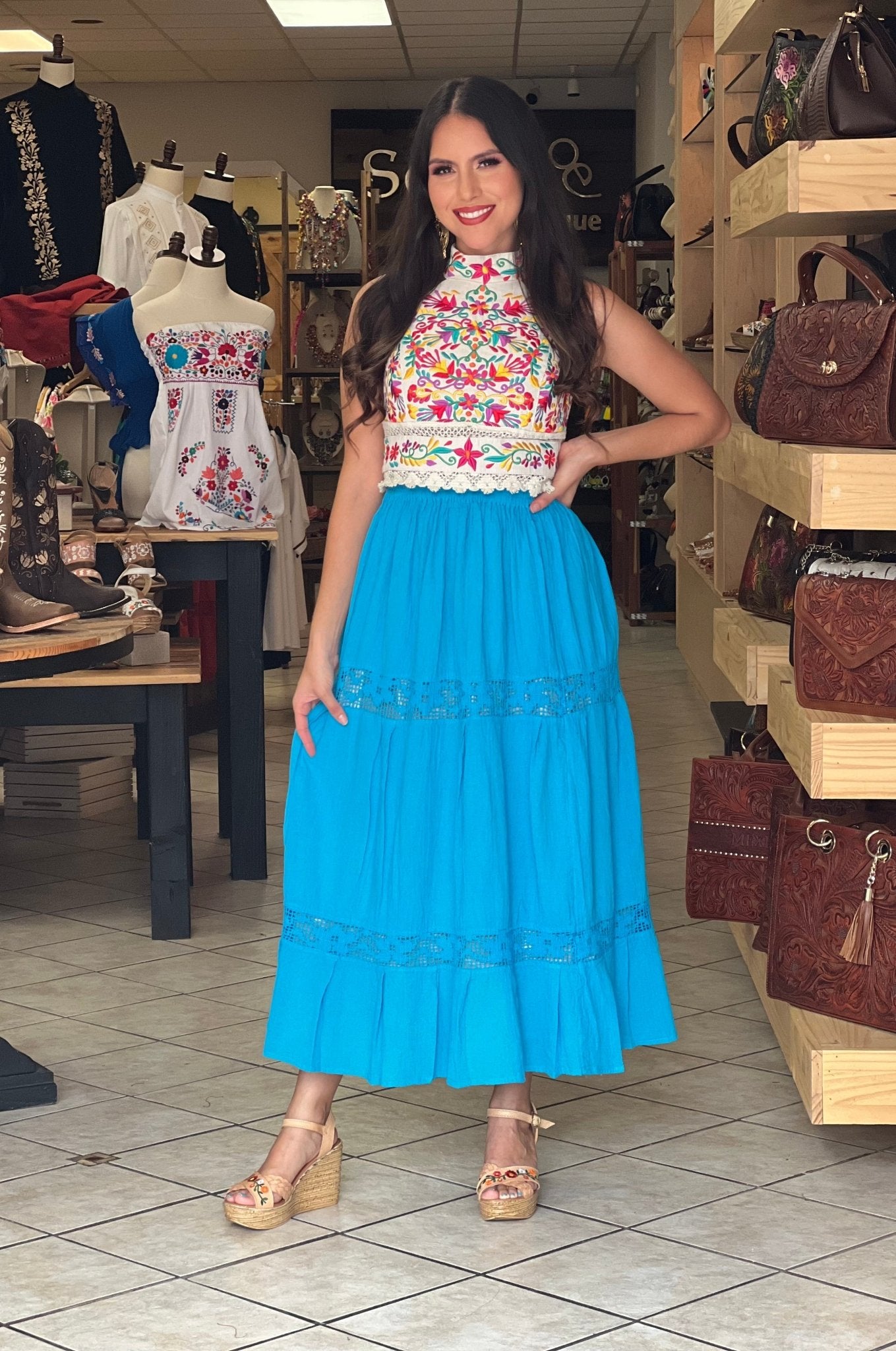 Colorful Mexican Skirt. Camila Skirt. - Solei Store