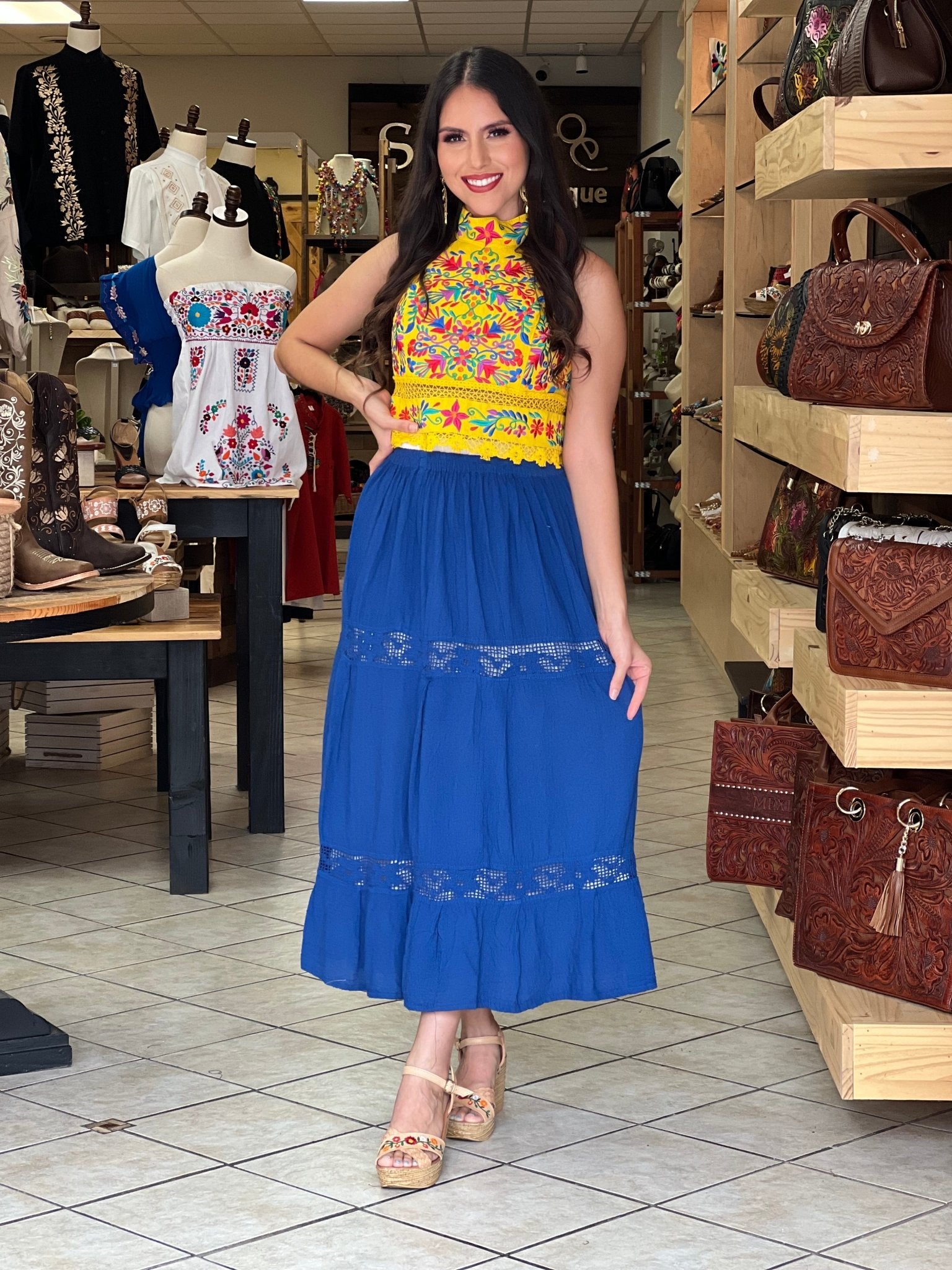 Colorful Mexican Skirt. Camila Skirt. - Solei Store