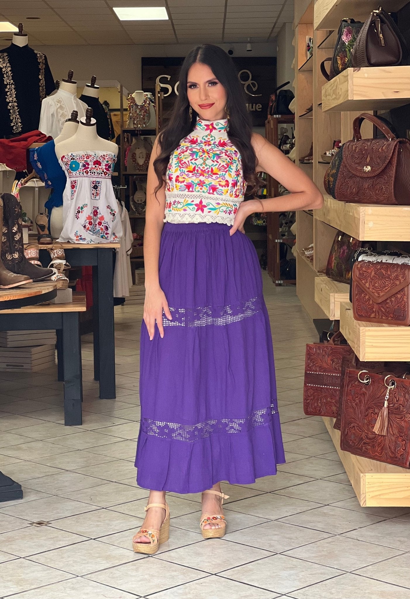 Colorful Mexican Skirt. Camila Skirt. - Solei Store