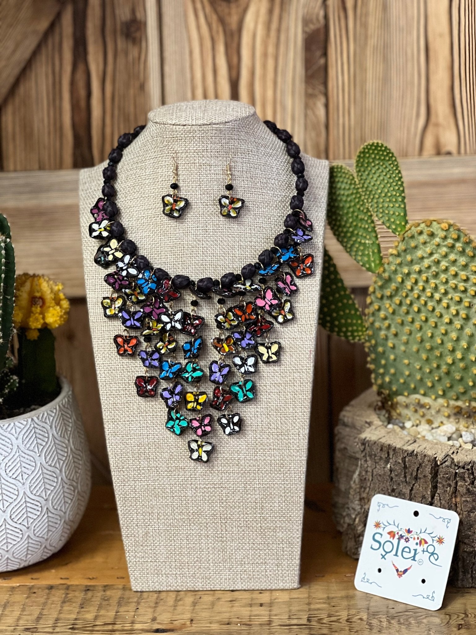 Copy of Mexican Artisanal Butterfly Jewelry Set. Set Monarca Multicolor. - Solei Store