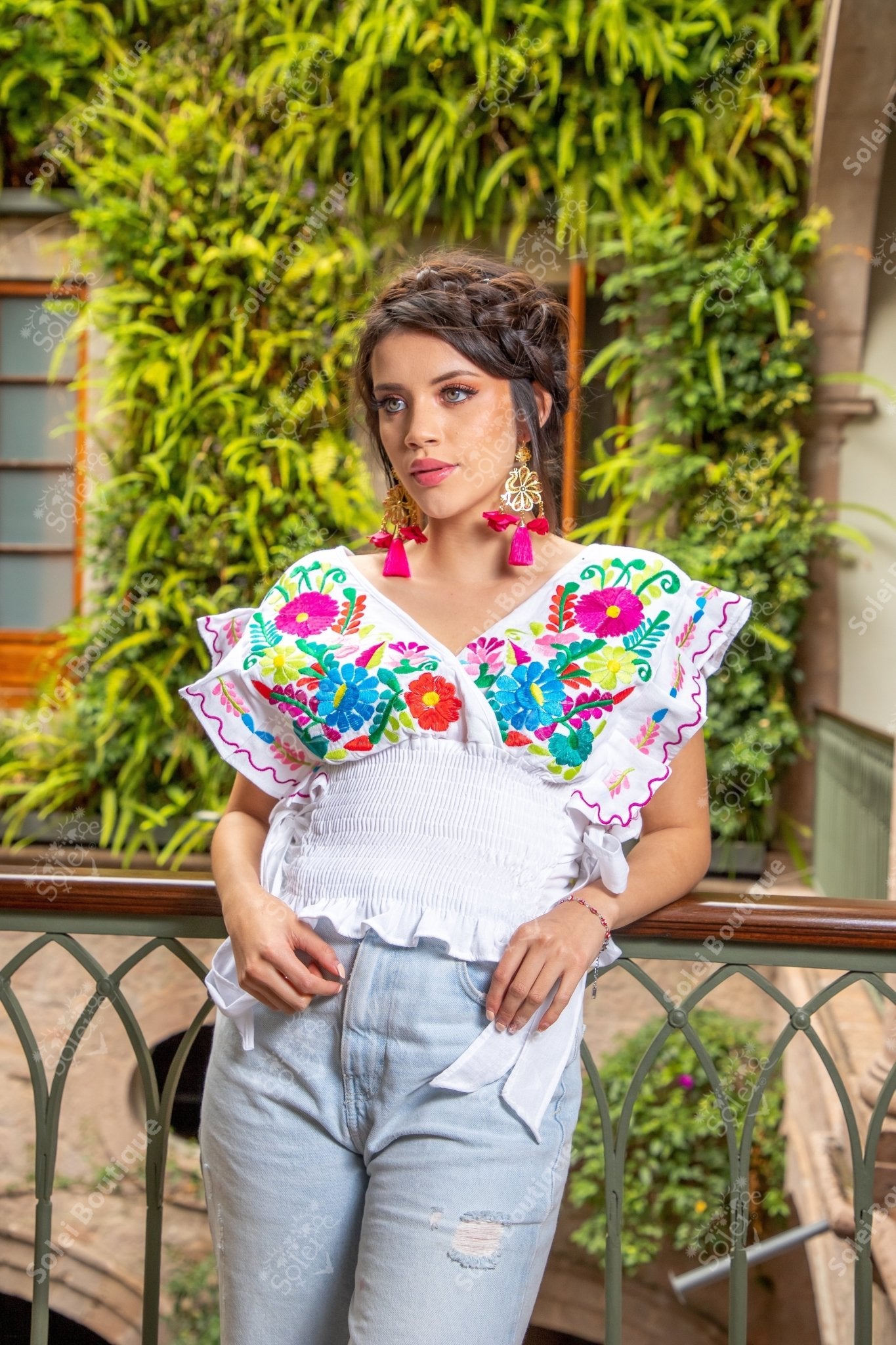 Floral Butterfly Sleeve Mariana Crop Top - Solei Store