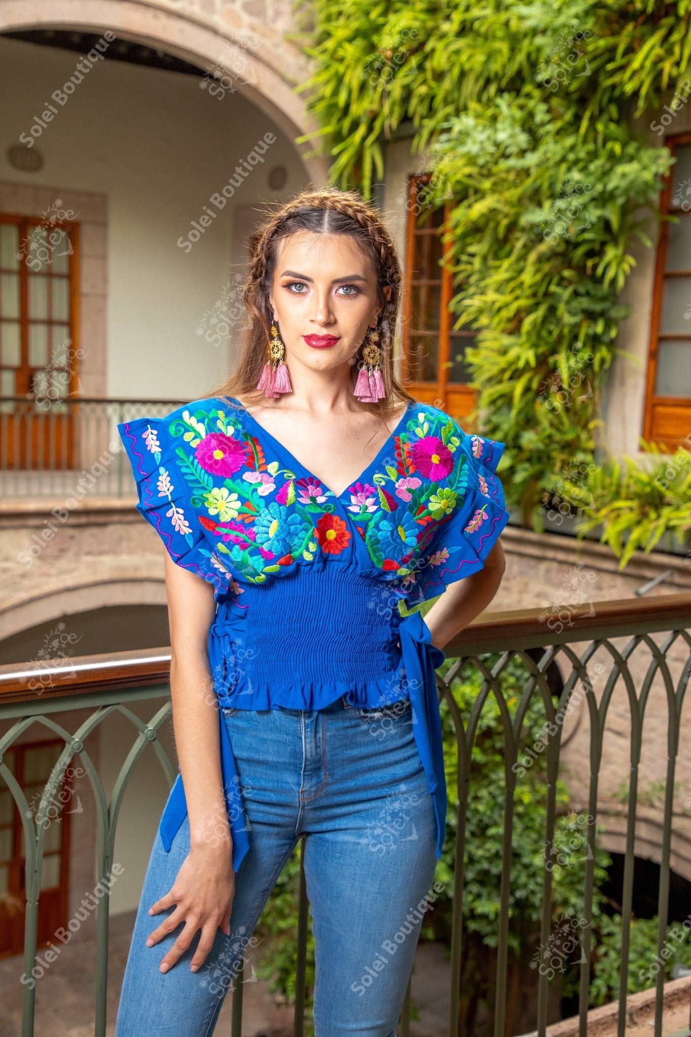 Floral Butterfly Sleeve Mariana Crop Top - Solei Store