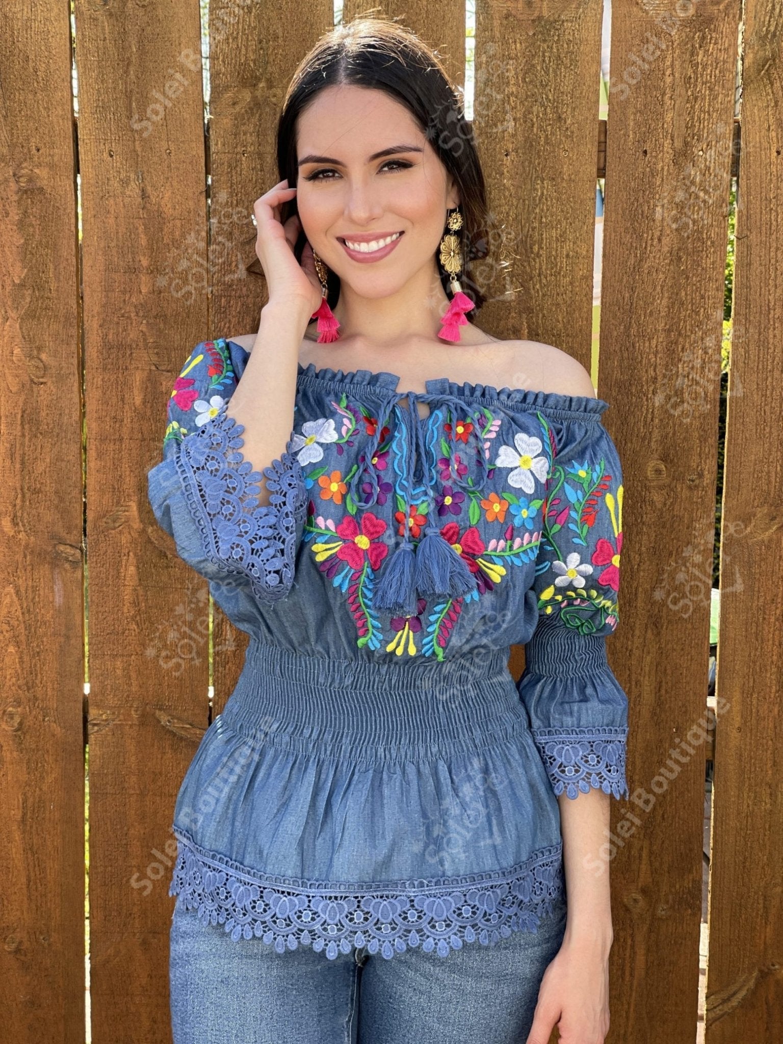 Mexican style blouses best sale