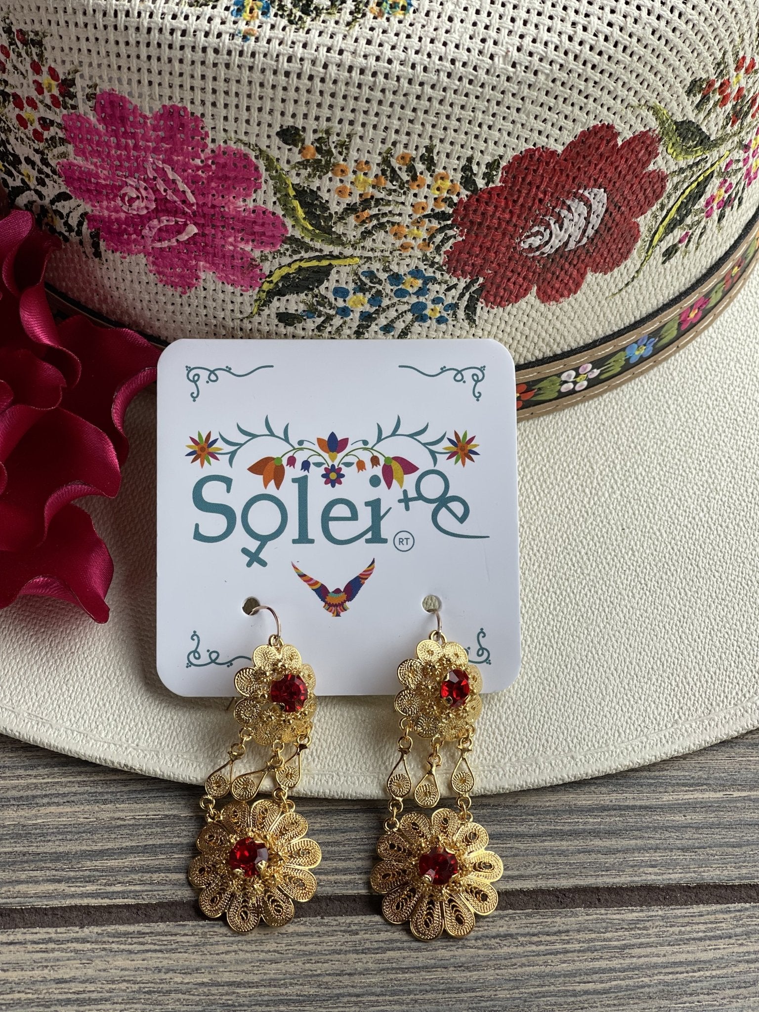 Floral Filigree Earrings with Zirconia - Solei Store