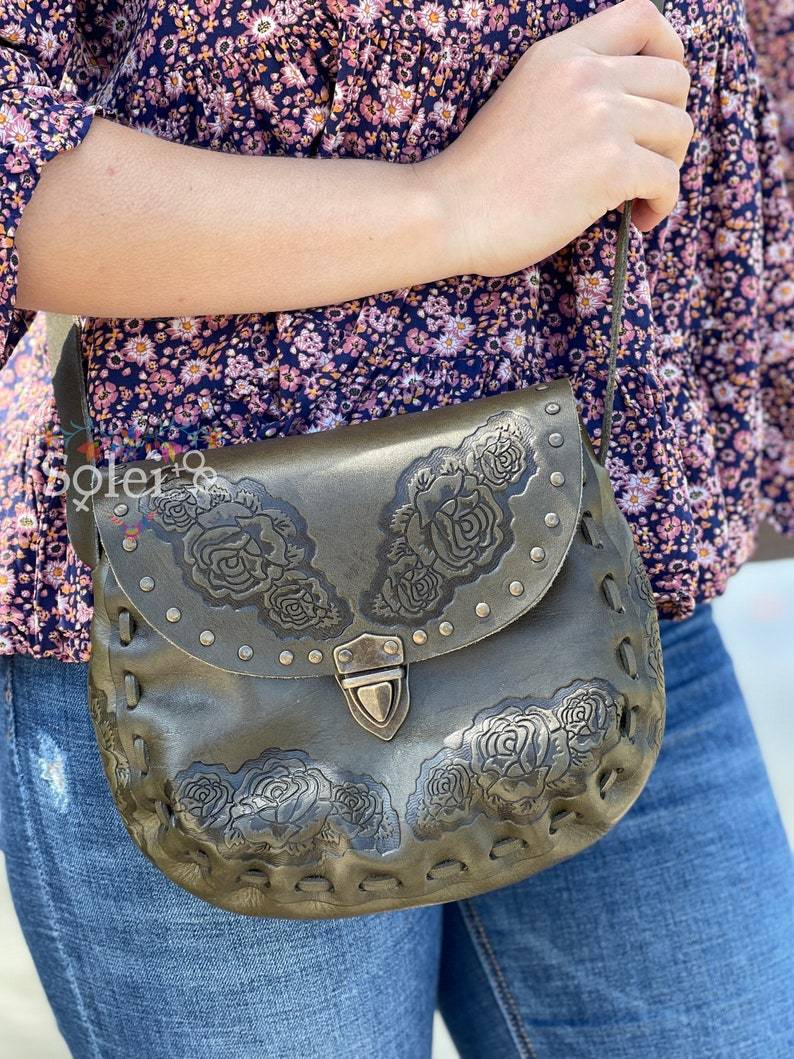 Genuine Artisanal Mexican Die Cut Leather Purse. Bolsa Troquelada - Solei Store