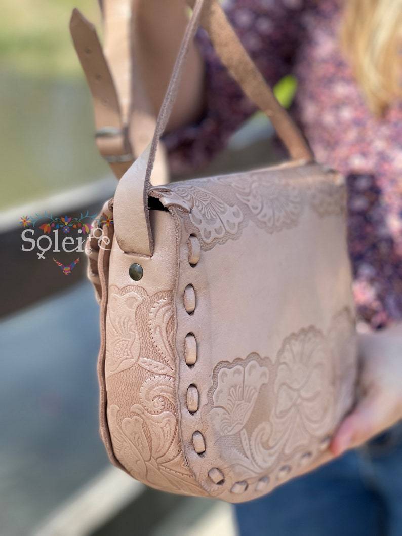 Genuine Artisanal Mexican Die Cut Leather Purse. Bolsa Troquelada - Solei Store