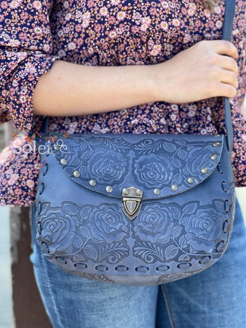 Genuine Artisanal Mexican Die Cut Leather Purse. Bolsa Troquelada Large - Solei Store