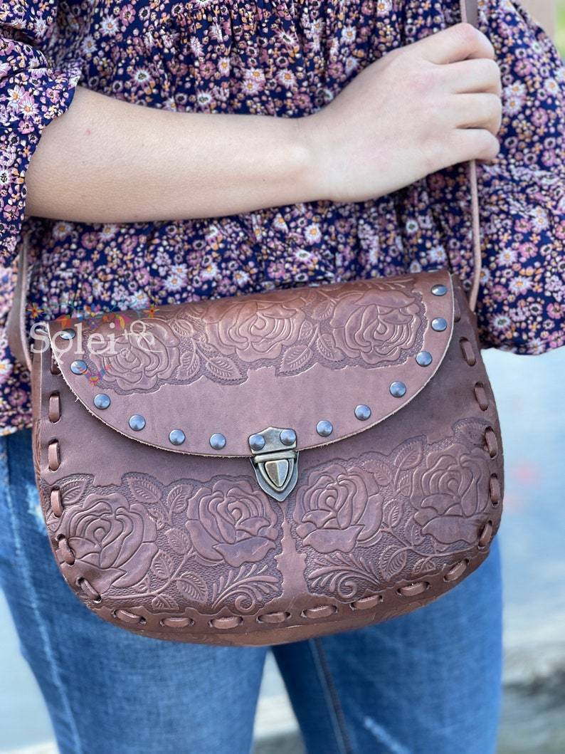 Genuine Artisanal Mexican Die Cut Leather Purse. Bolsa Troquelada Large - Solei Store