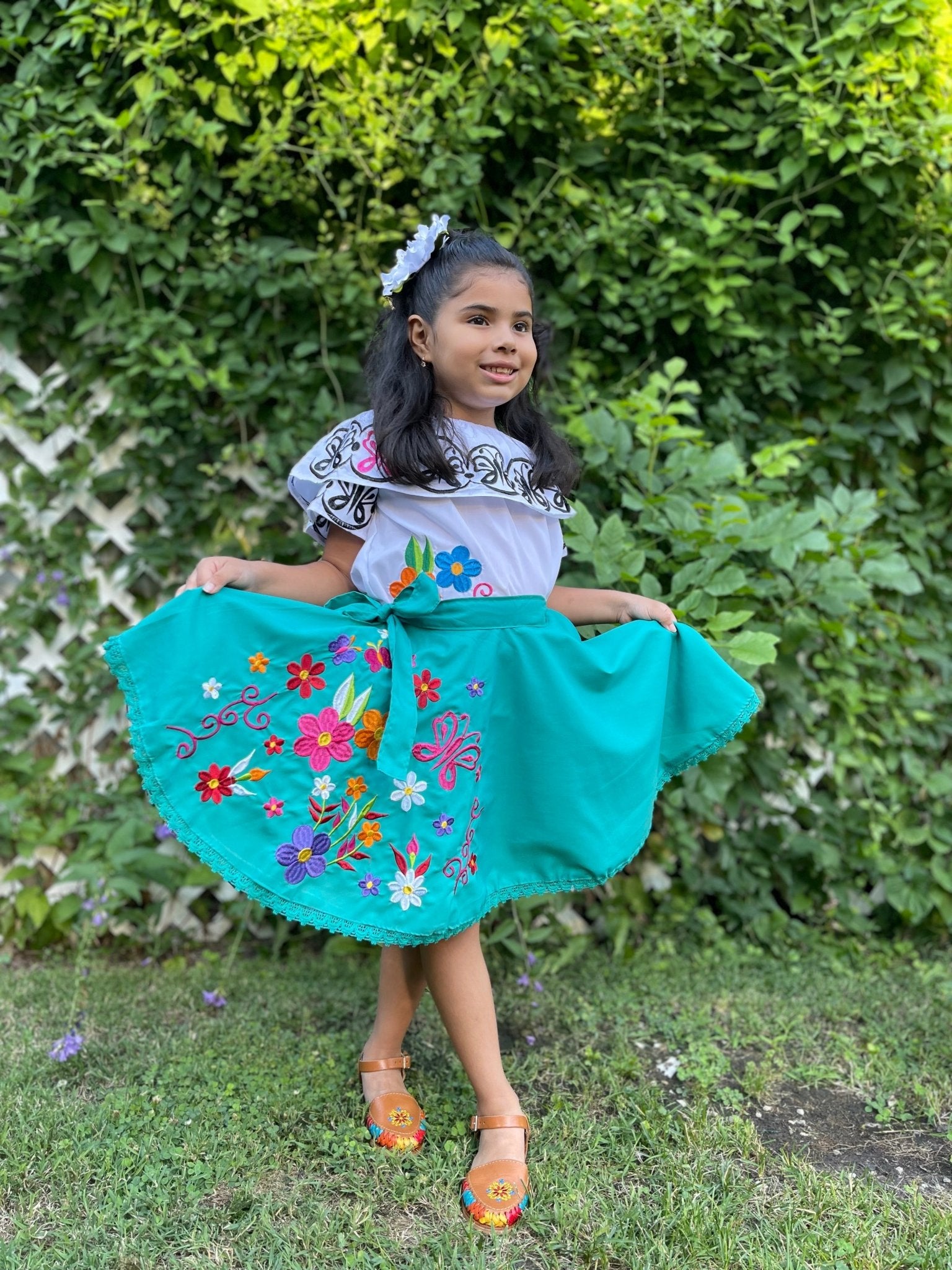 Girls Mexican Embroidered Encanto Dress. Encanto Dress. - Solei Store