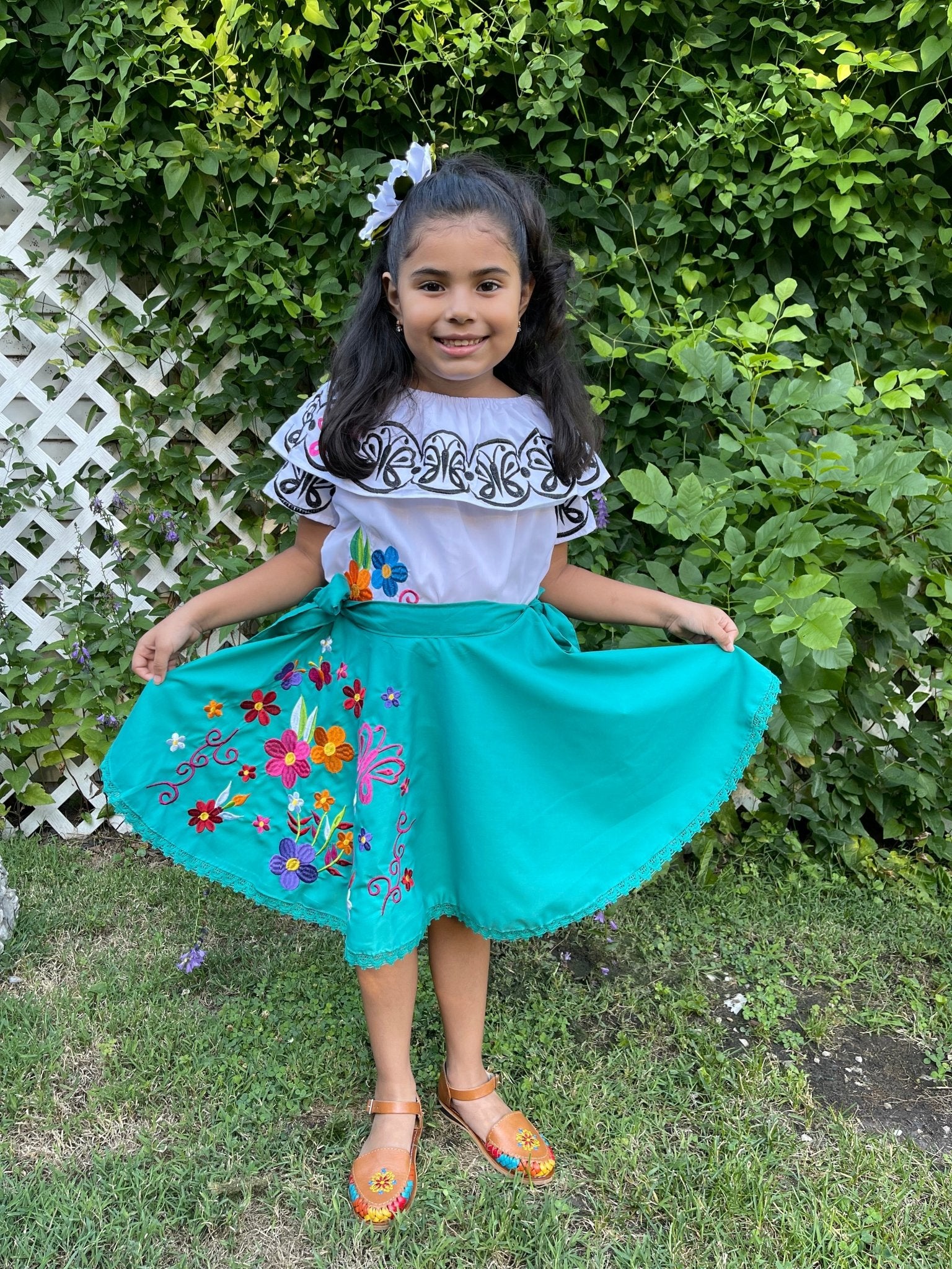 Girls Mexican Embroidered Encanto Dress. Encanto Dress. - Solei Store