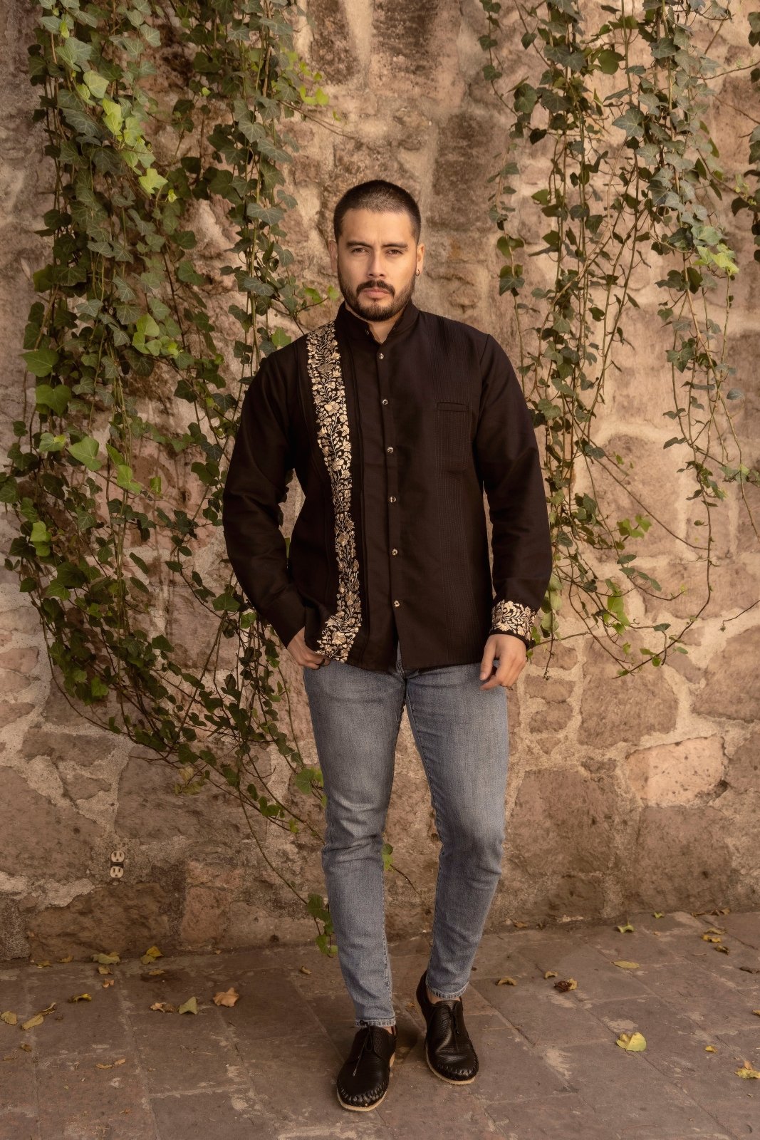 Guayabera San Antonino Dorada Larga - Solei Store