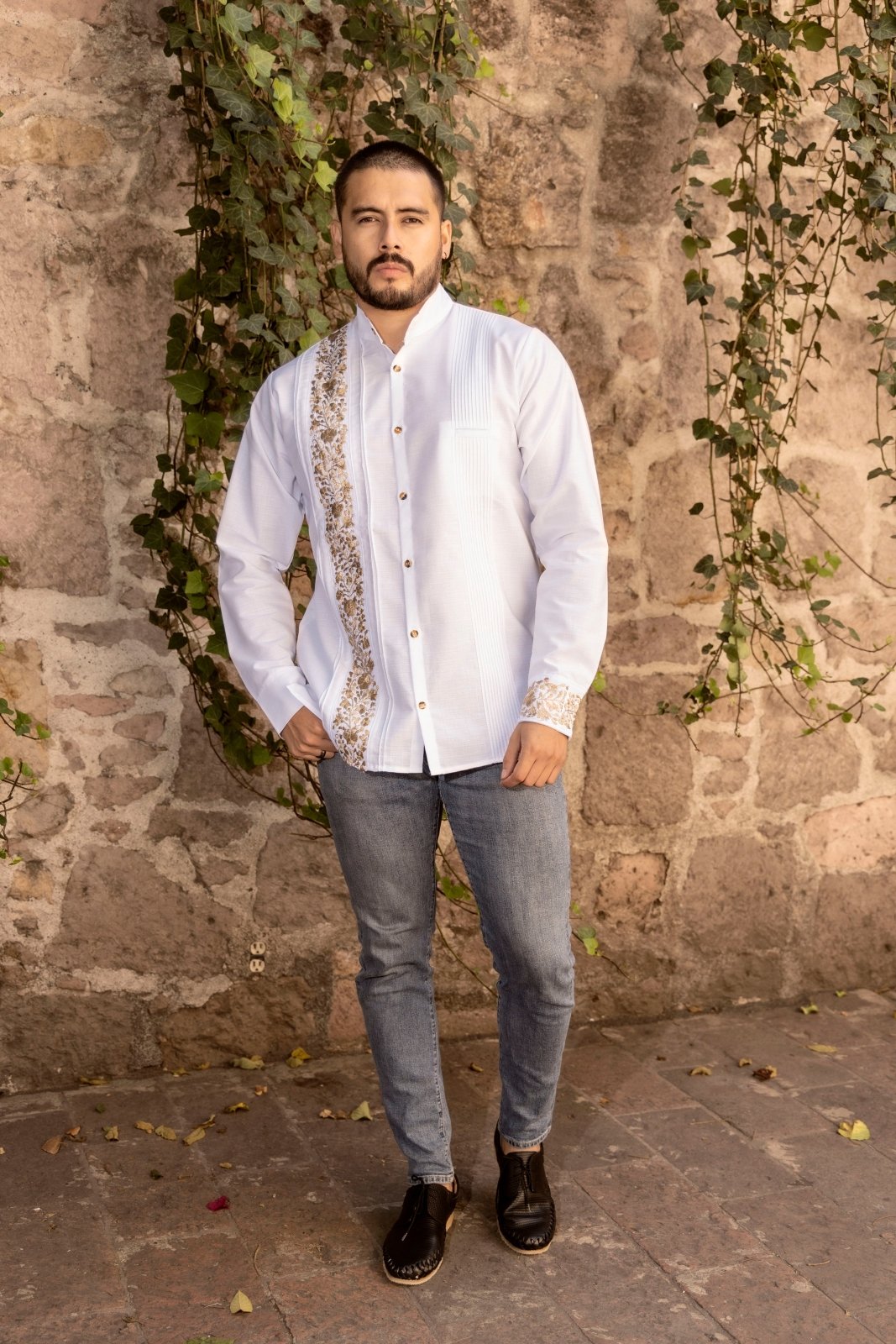 Guayabera San Antonino Dorada Larga - Solei Store