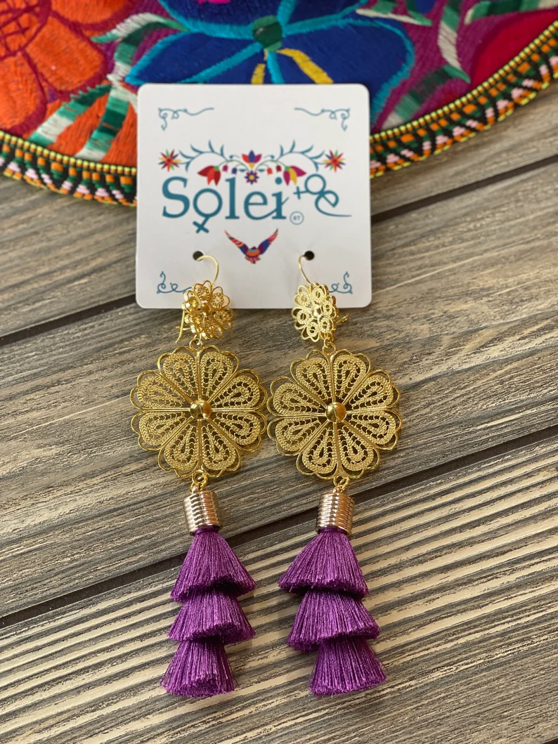 Aretes Flor Mota