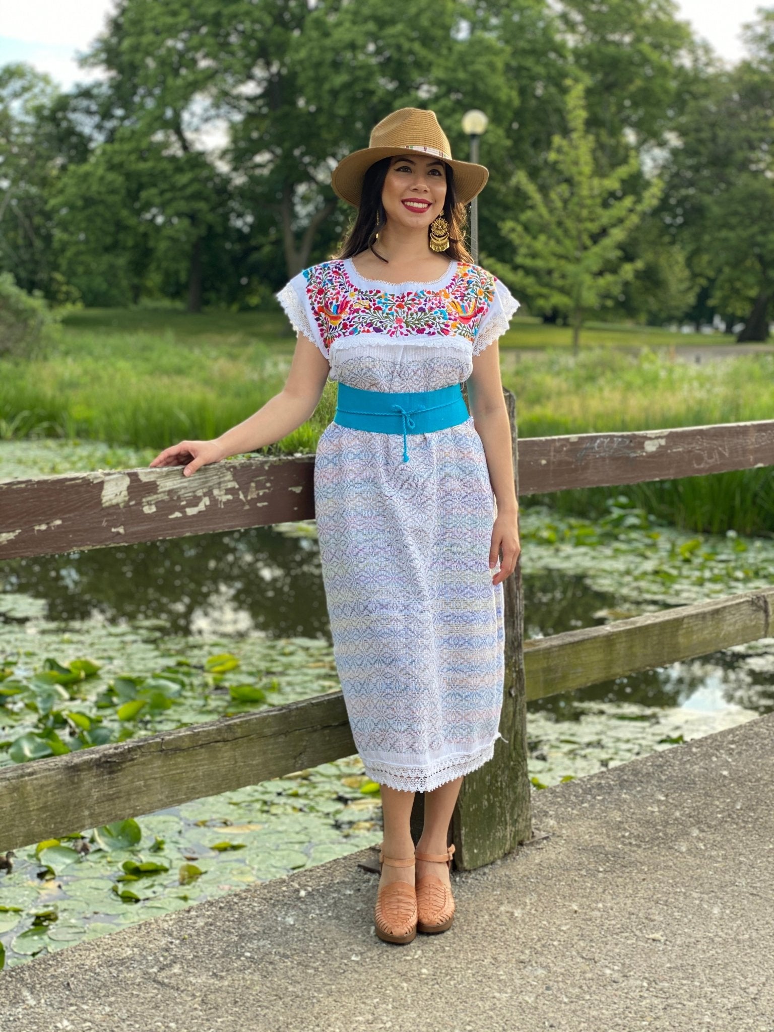 Long Embroidered Dress Made on a Loom. Artisanal Handmade Dress. Vestido Mitla Largo - Solei Store