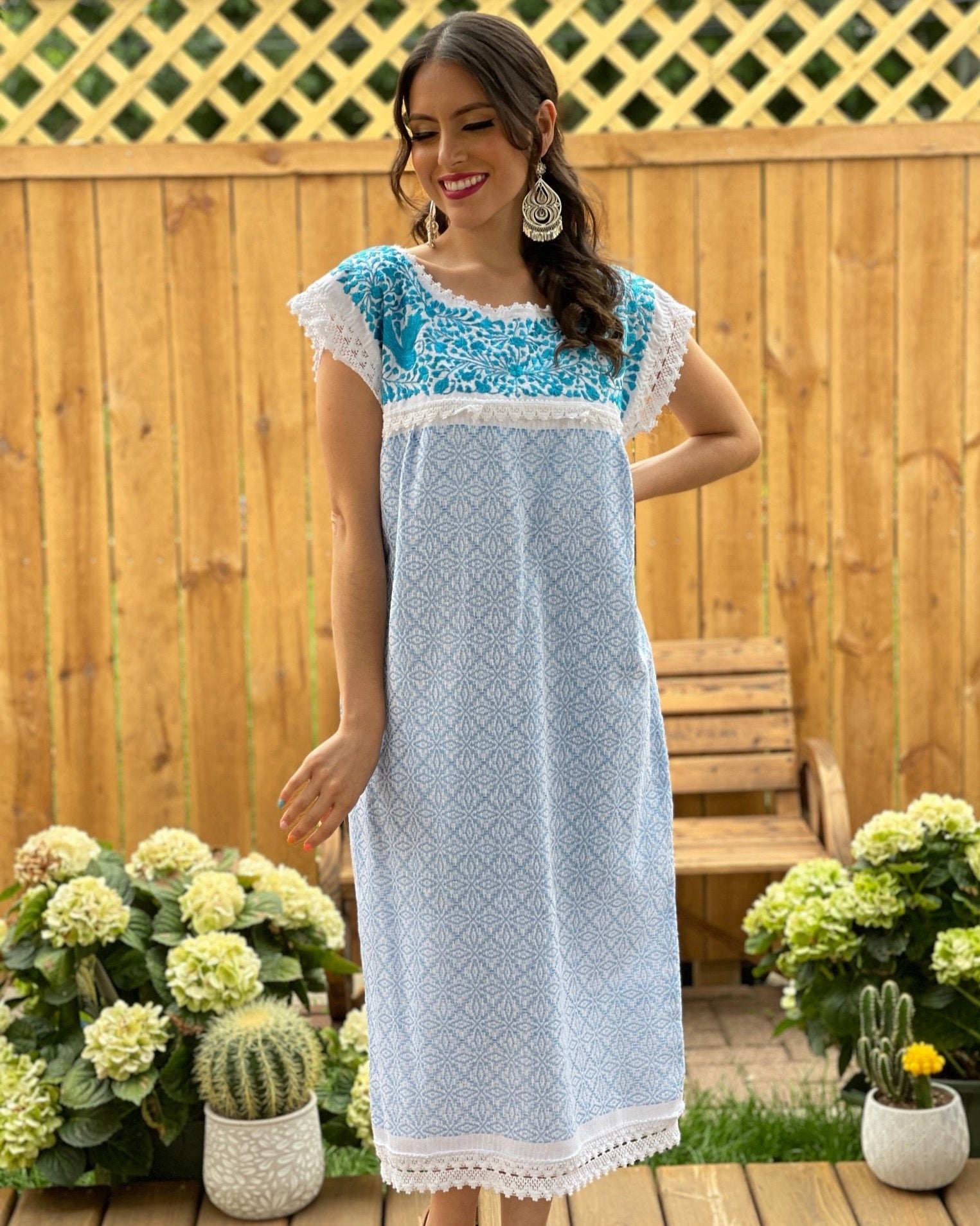 Long Embroidered Dress Made on a Loom. Handmade Dress. Vestido Mitla Largo - Solei Store
