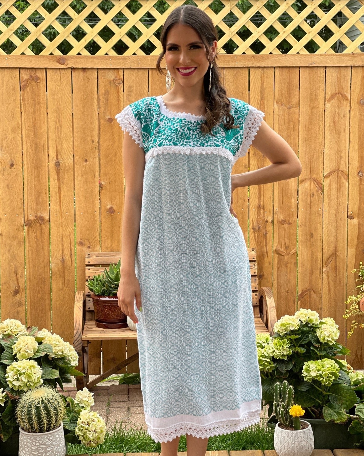 Long Embroidered Dress Made on a Loom. Handmade Dress. Vestido Mitla Largo - Solei Store