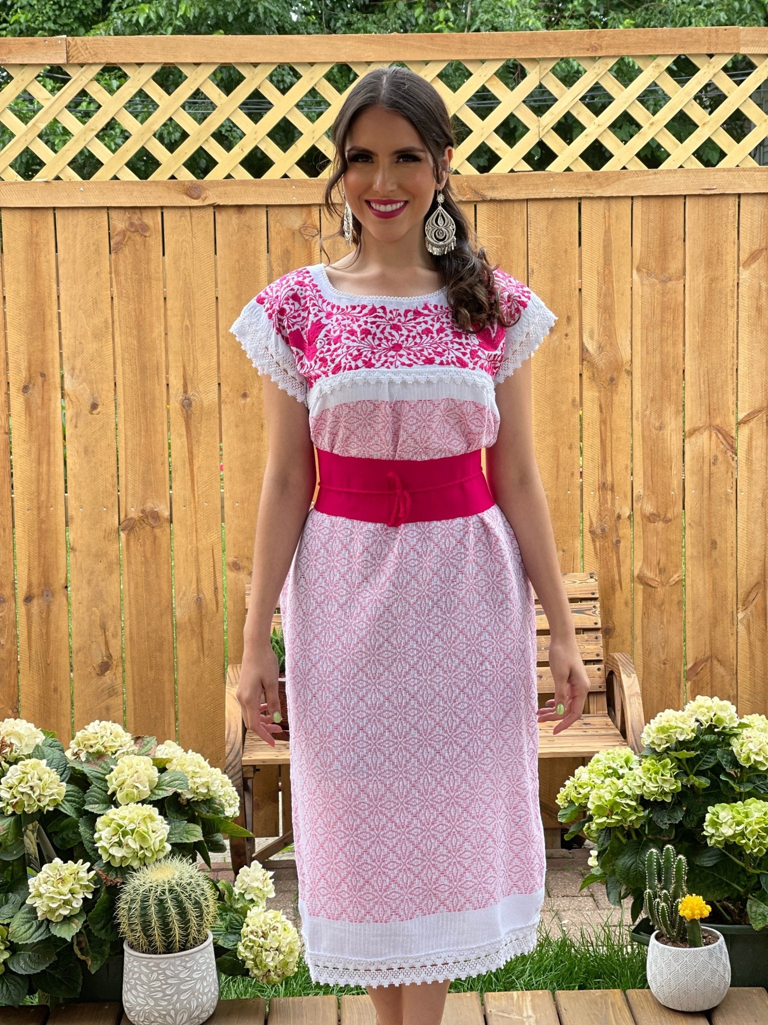 Long Embroidered Dress Made on a Loom. Handmade Dress. Vestido Mitla Largo - Solei Store