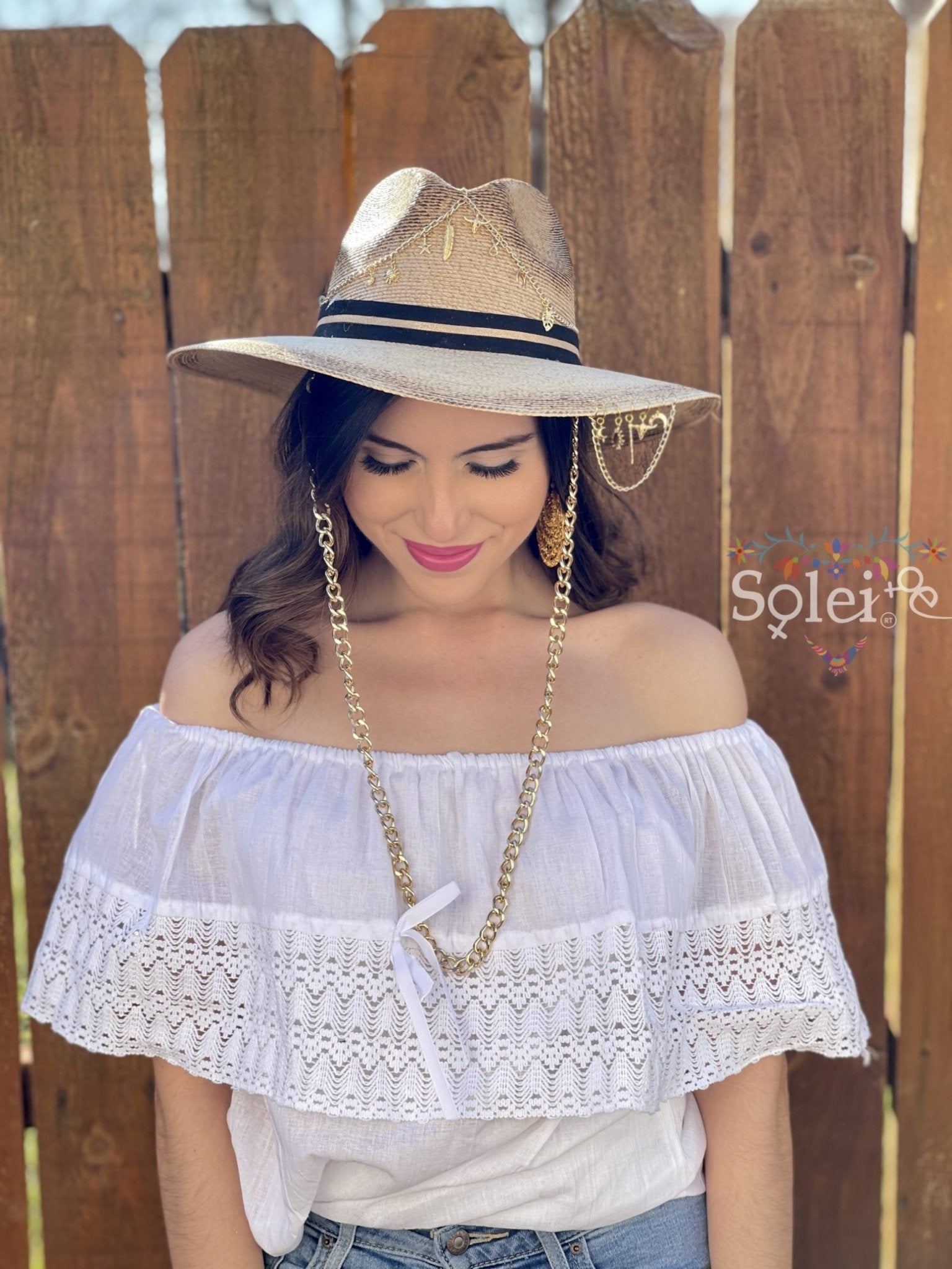 Luna Sombrero. Mexican Palm Hat with Charms. - Solei Store