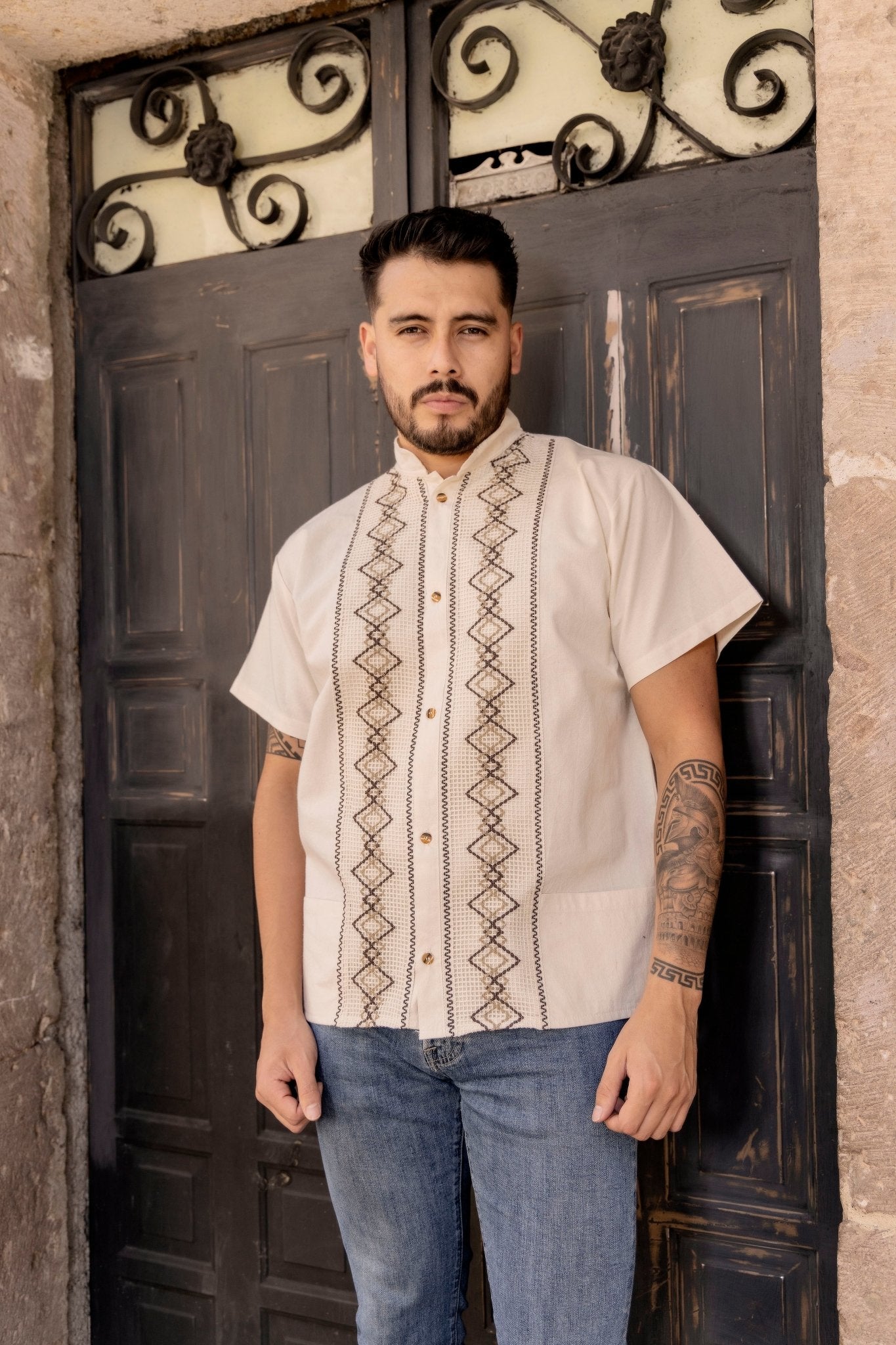 Mens Mexican Traditional Shirt. Guayabera for Men. Guayabera Cristobal - Solei Store