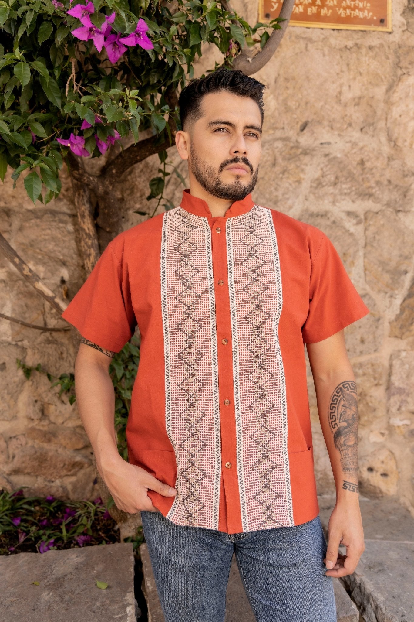 Mens Mexican Traditional Shirt. Guayabera for Men. Guayabera Cristobal - Solei Store