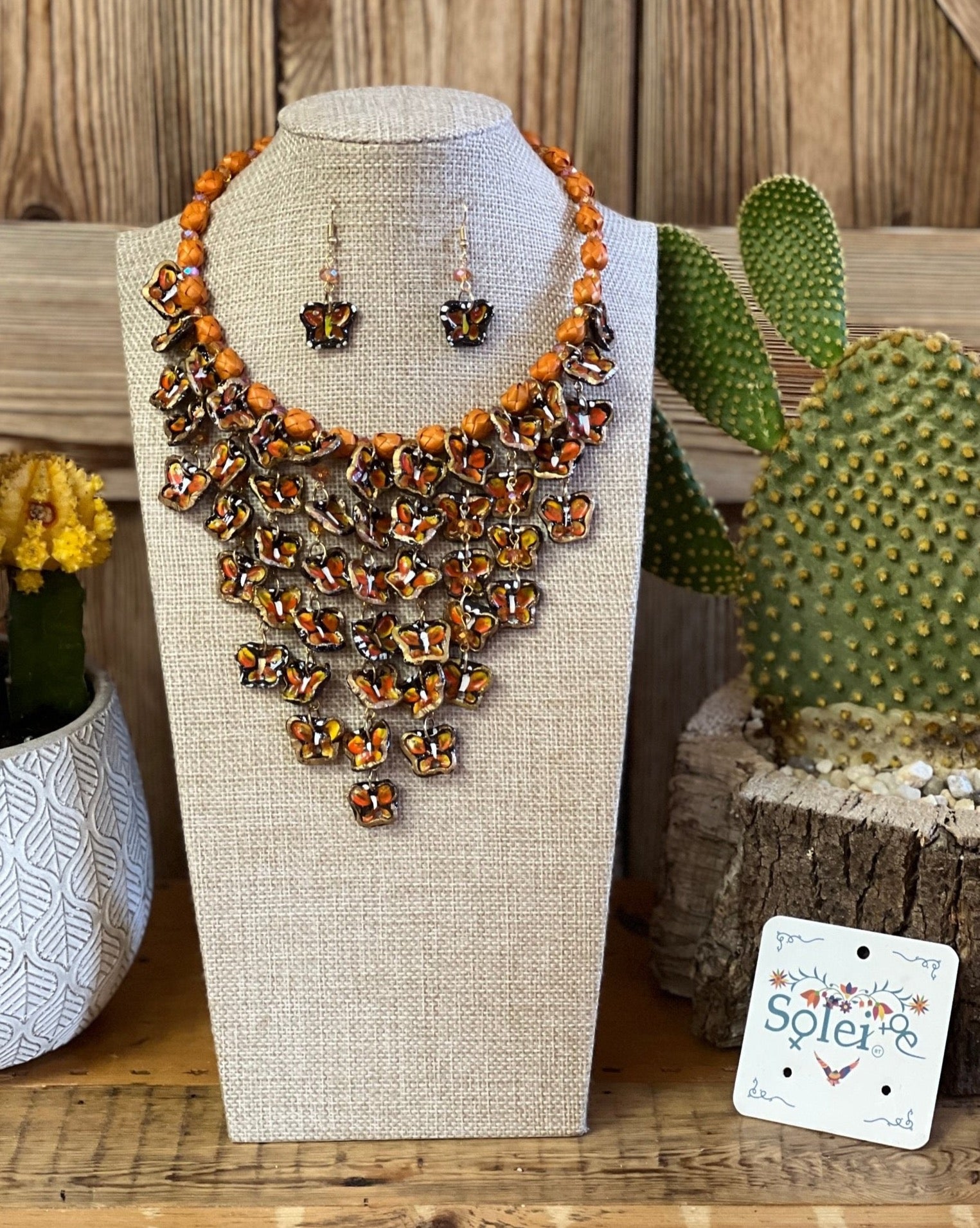 Mexican Artisanal Butterfly Jewelry Set. Set Monarca. - Solei Store