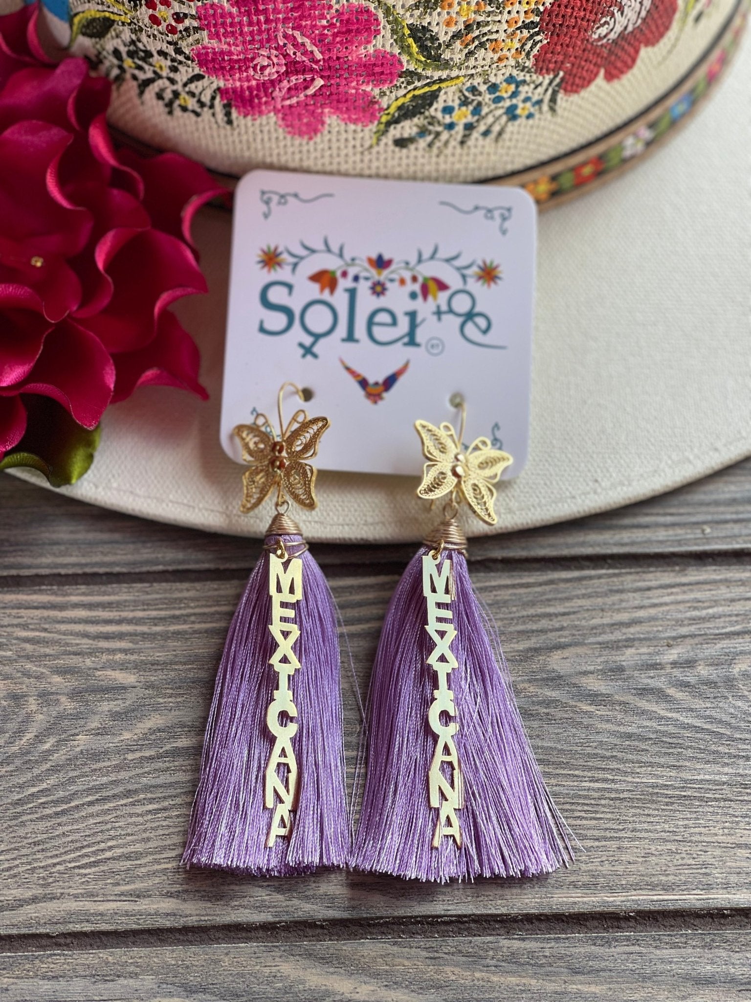 Mexican Artisanal Butterly Earrings. Aretes Mariposa Mexicana. - Solei Store