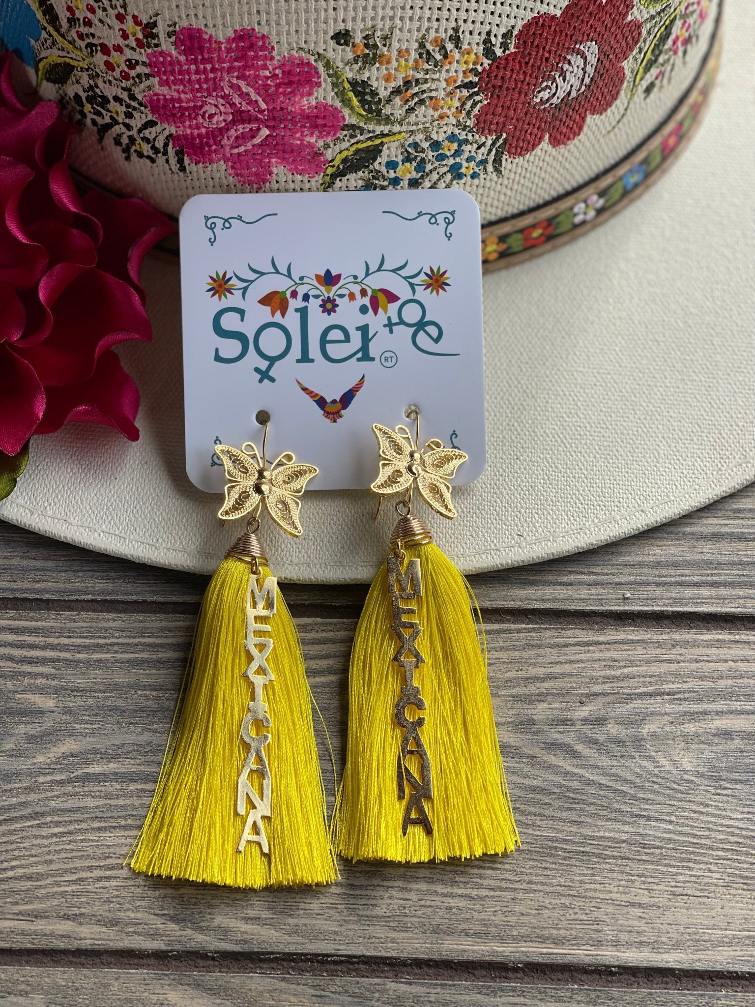 Mexican Artisanal Butterly Earrings. Aretes Mariposa Mexicana. - Solei Store