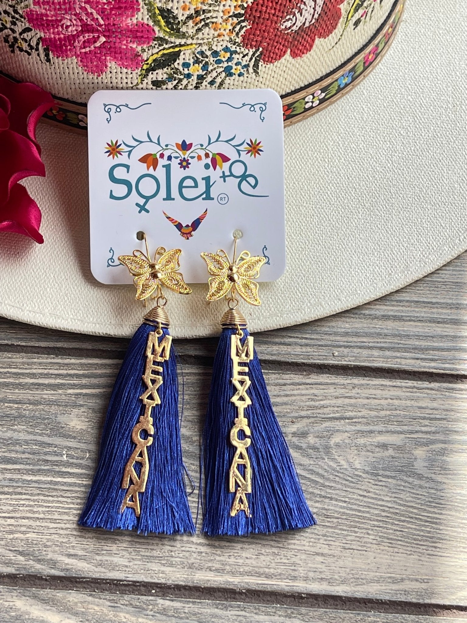 Mexican Artisanal Butterly Earrings. Aretes Mariposa Mexicana. - Solei Store