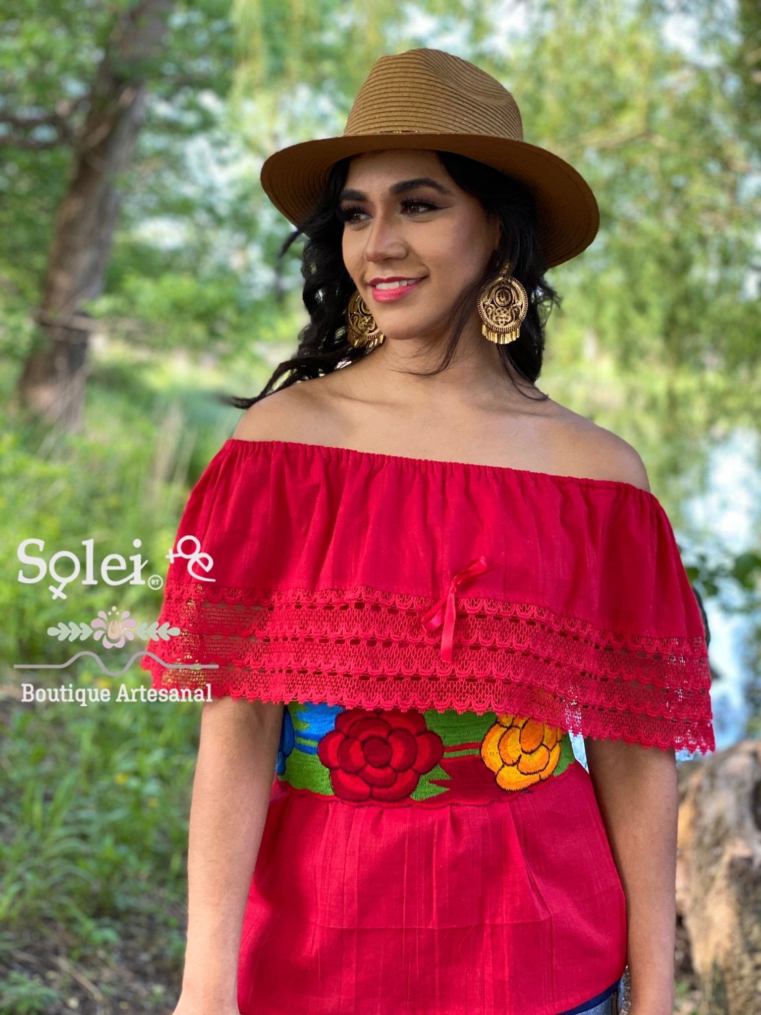 Mexican Artisanal Campesino Blouse. Blusa Campesina Basica. - Solei Store