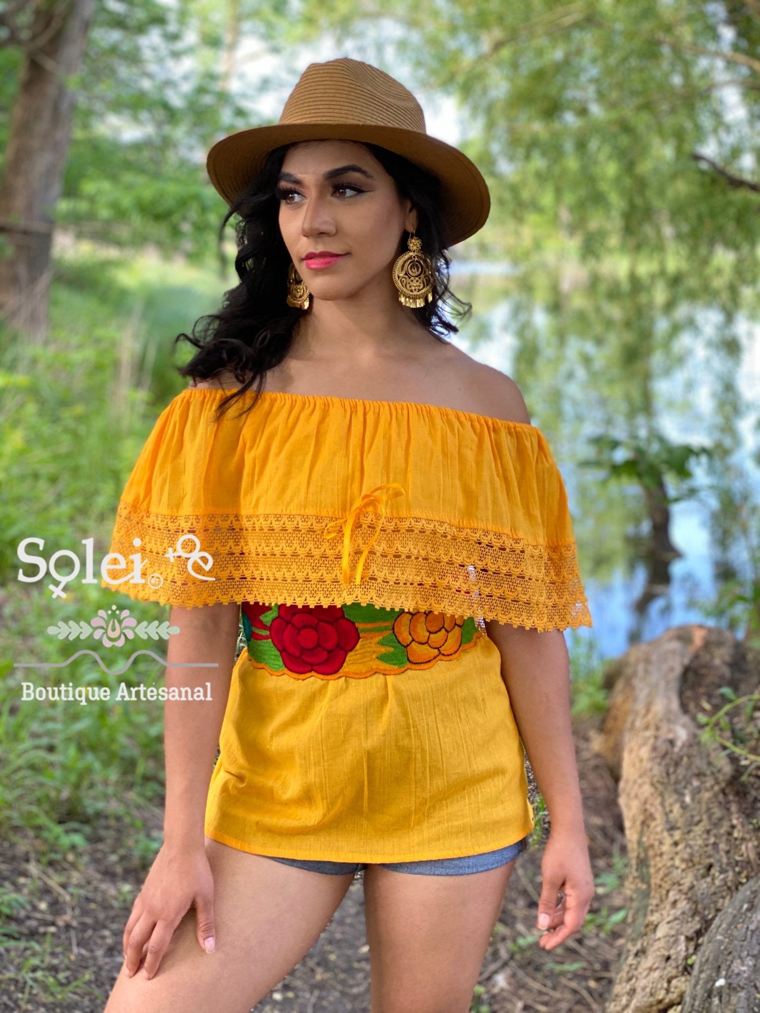 Mexican Artisanal Campesino Blouse. Blusa Campesina Basica. - Solei Store