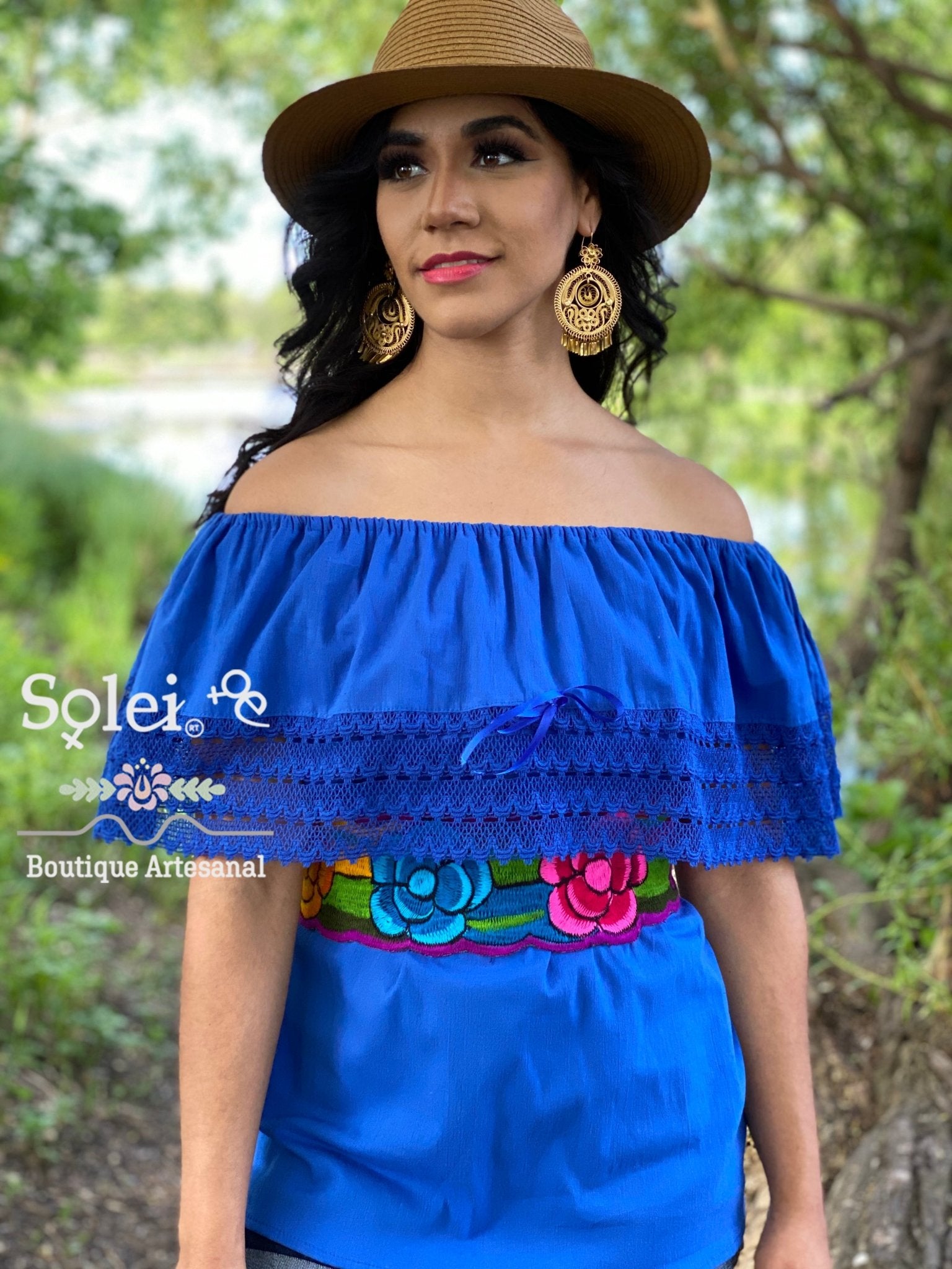 Mexican Artisanal Campesino Blouse. Blusa Campesina Basica. - Solei Store