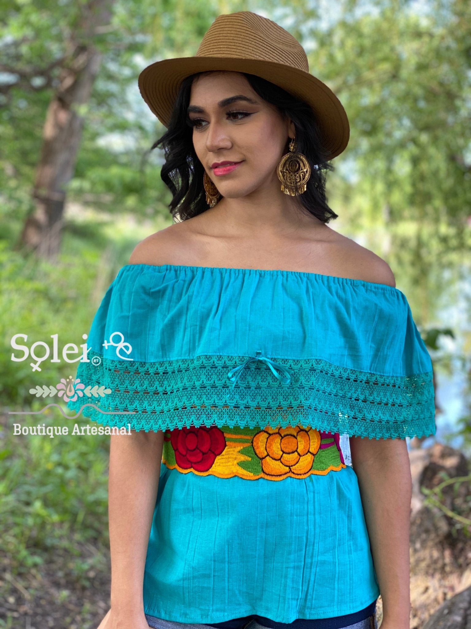 Mexican Artisanal Campesino Blouse. Blusa Campesina Basica. - Solei Store