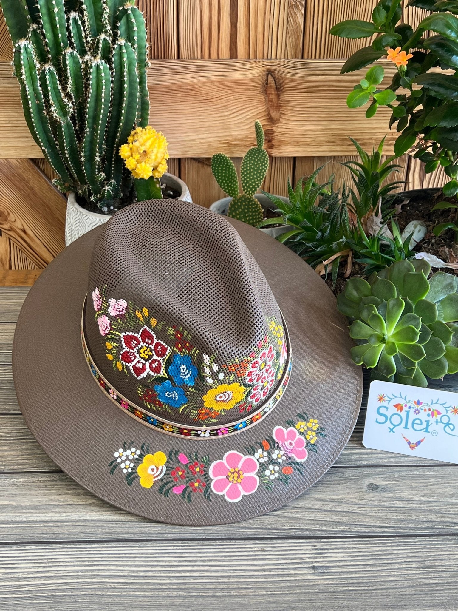 Mexican Artisanal Hand Painted Hat. Sombrero Carolina - Solei Store