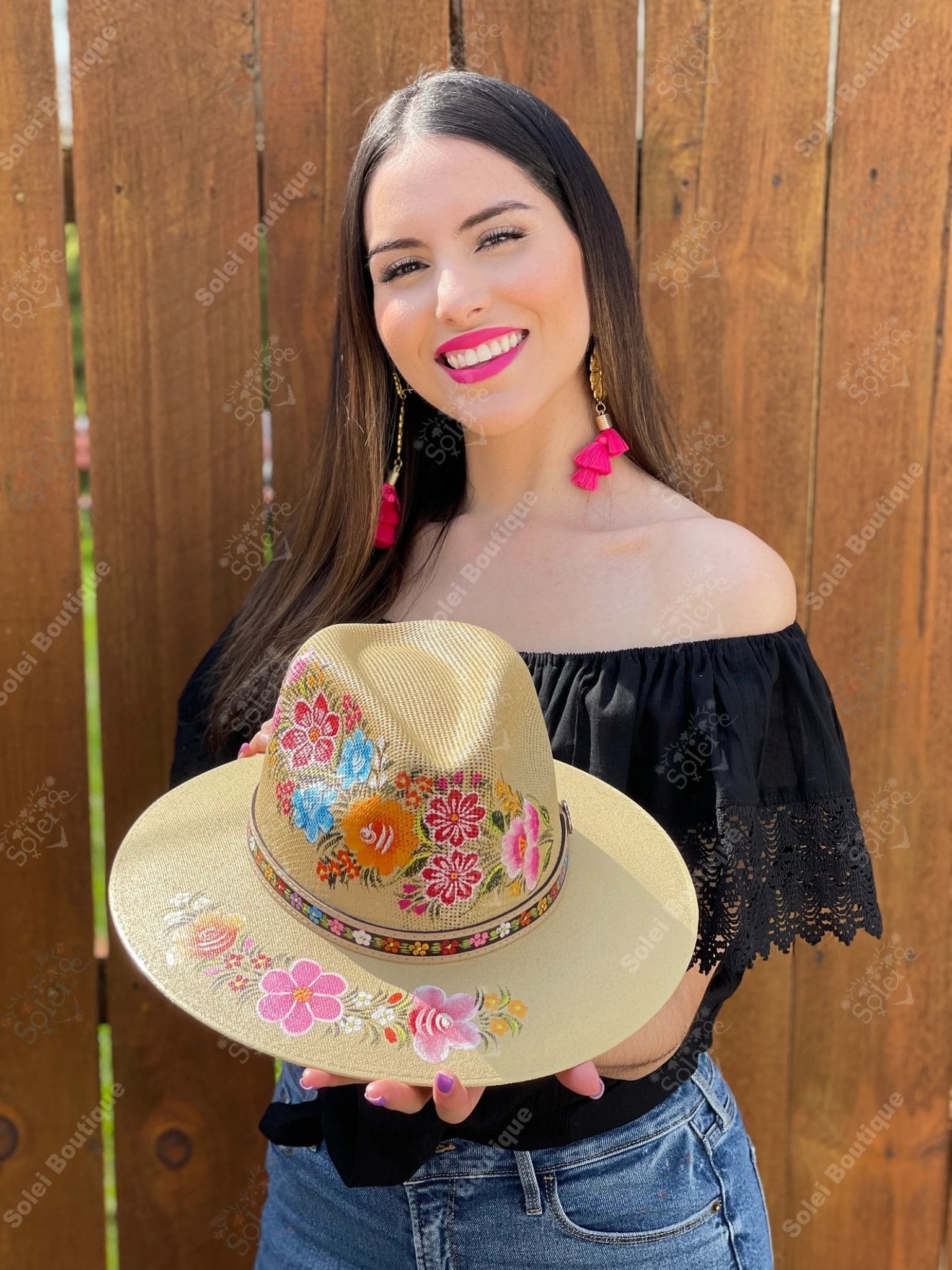 Mexican Artisanal Hand Painted Hat. Sombrero Carolina - Solei Store