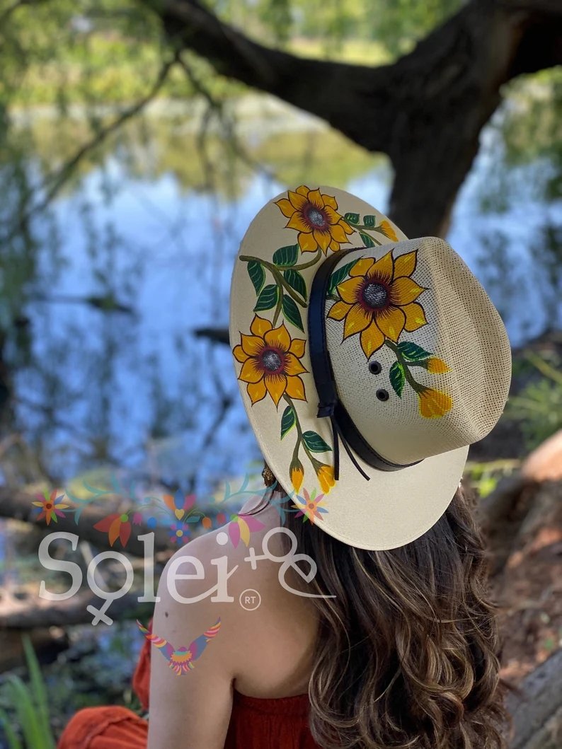 Mexican Artisanal Hand Painted Hat. Sombrero Marisol - Solei Store