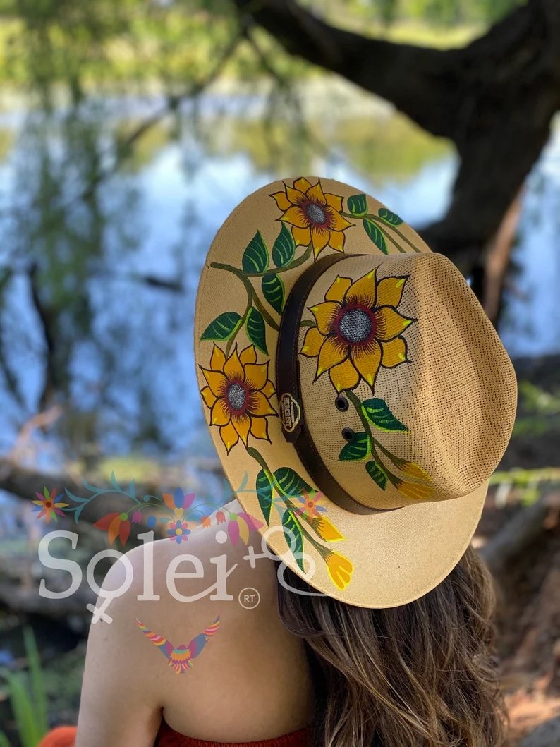 Mexican Artisanal Hand Painted Hat. Sombrero Marisol - Solei Store