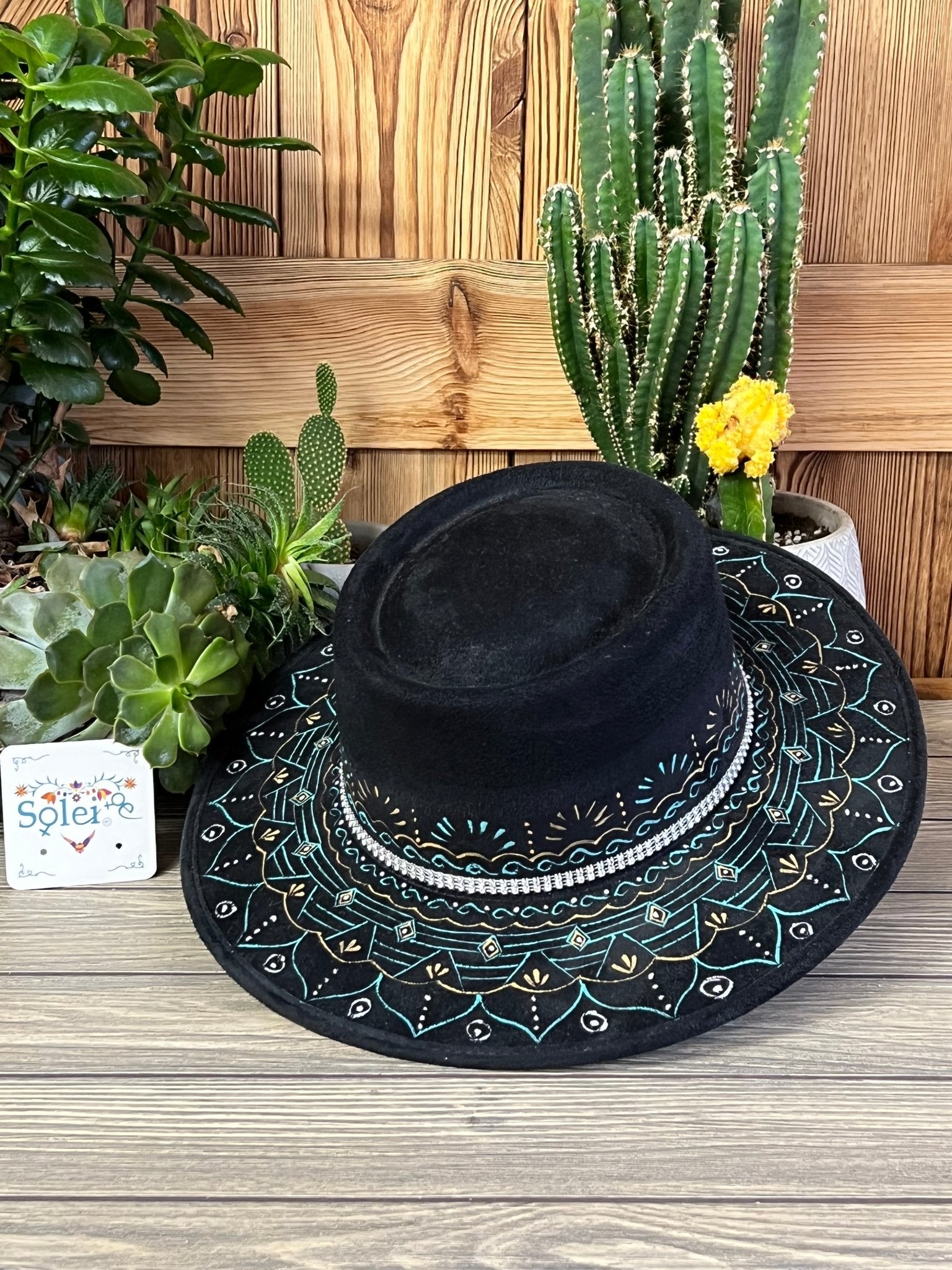 Mexican Artisanal Hand Painted Suede Hat. Sombrero Cordobes Elizabeth - Solei Store