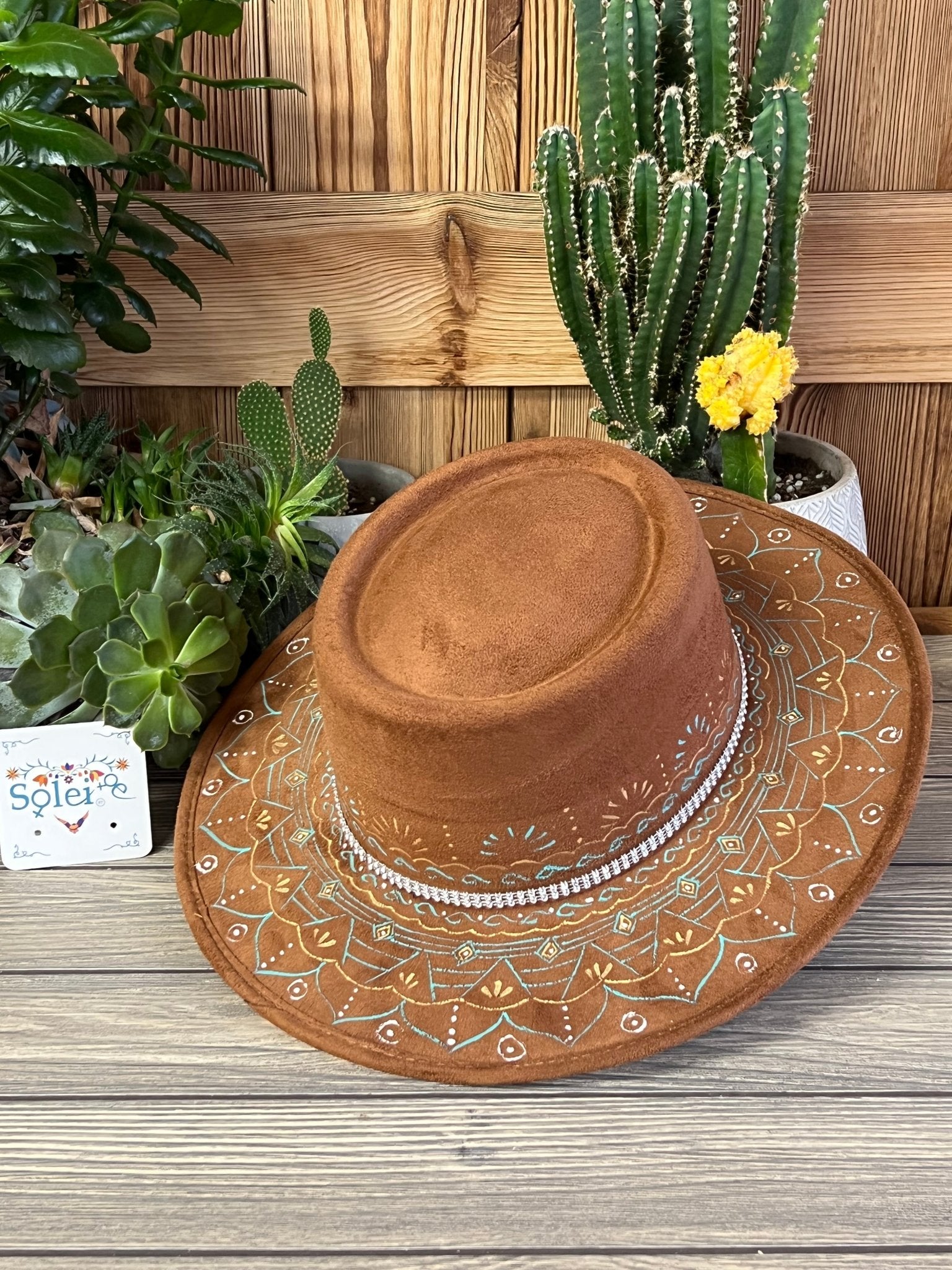Mexican Artisanal Hand Painted Suede Hat. Sombrero Cordobes Elizabeth - Solei Store
