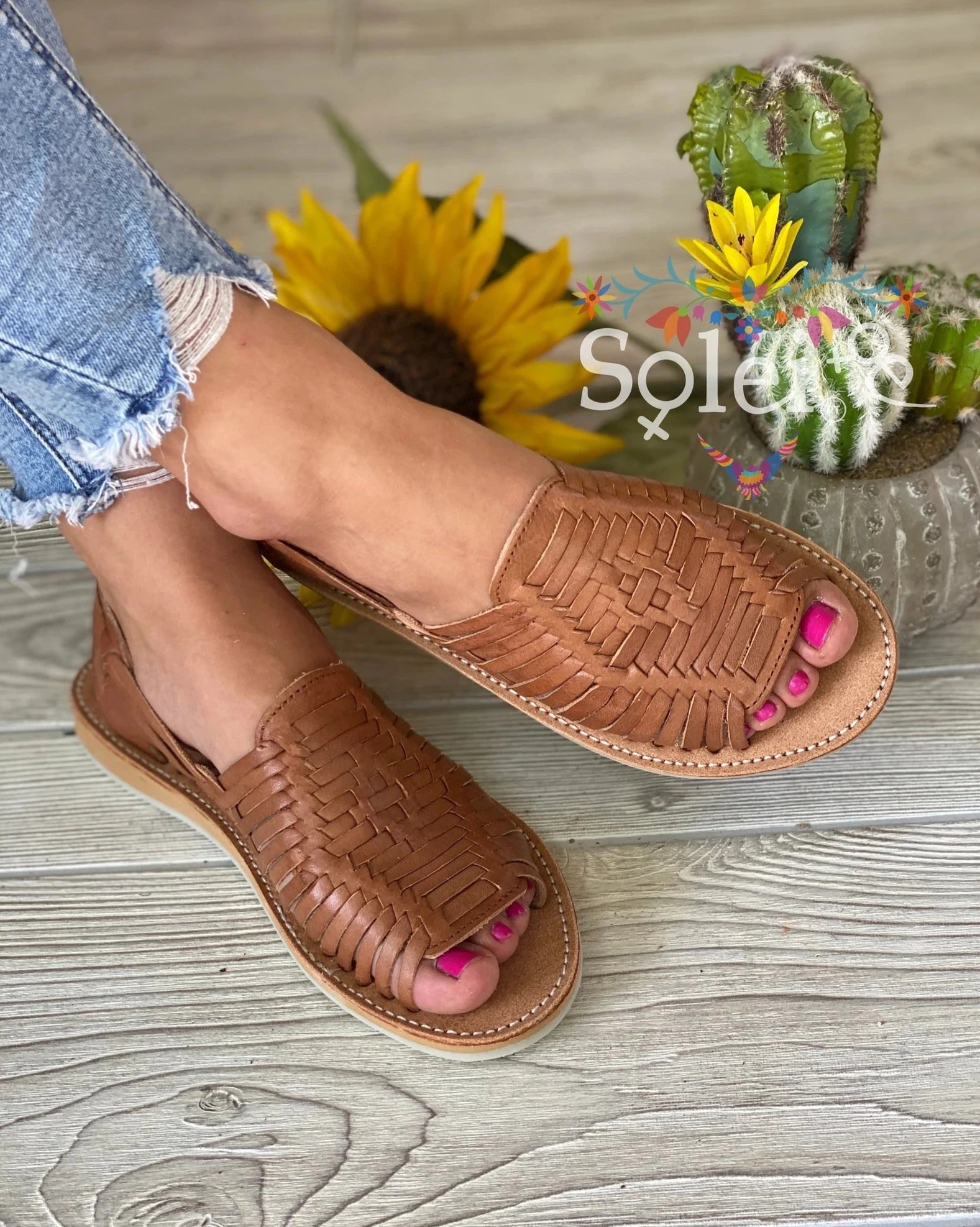 Mexican Artisanal Leather Sandals. Huarache Panchito - Solei Store