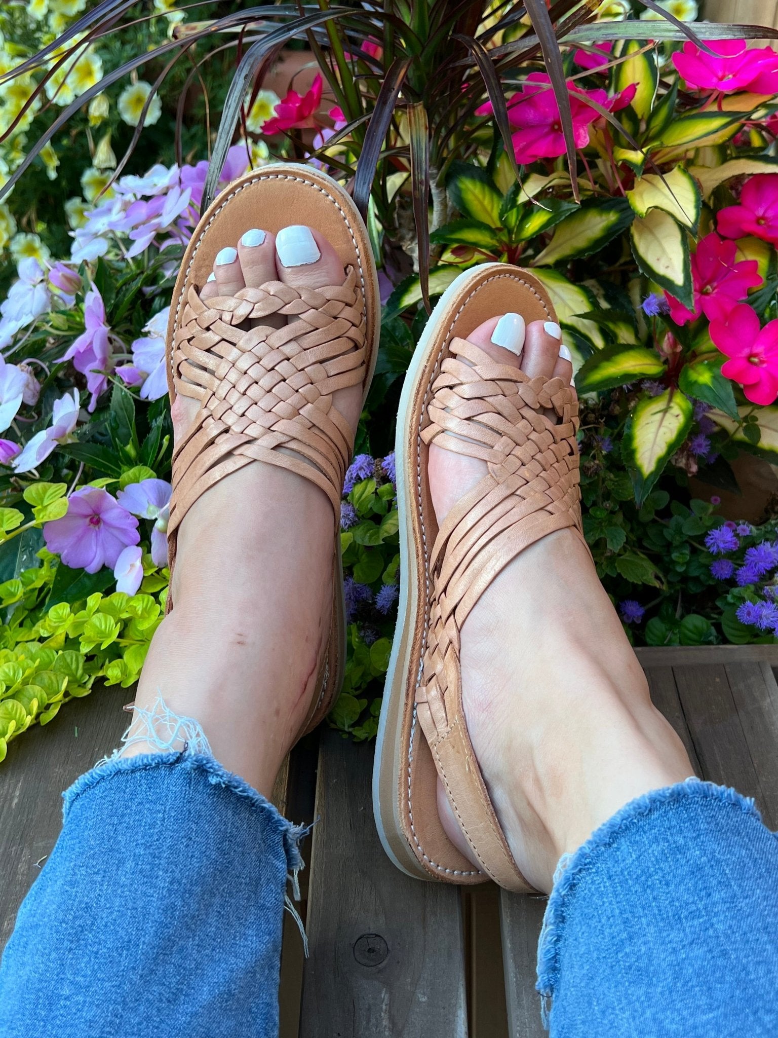 Mexican Artisanal Leather Sandals. Huarache Panchito Trenzado - Solei Store