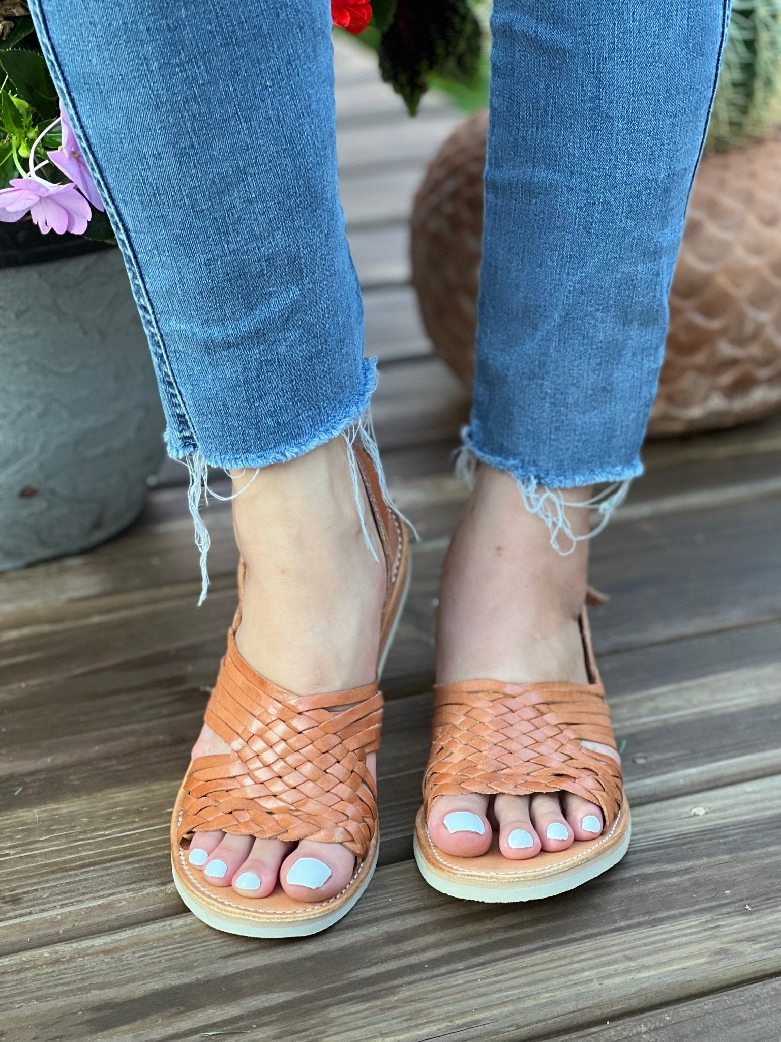 Mexican Artisanal Leather Sandals. Huarache Panchito Trenzado - Solei Store