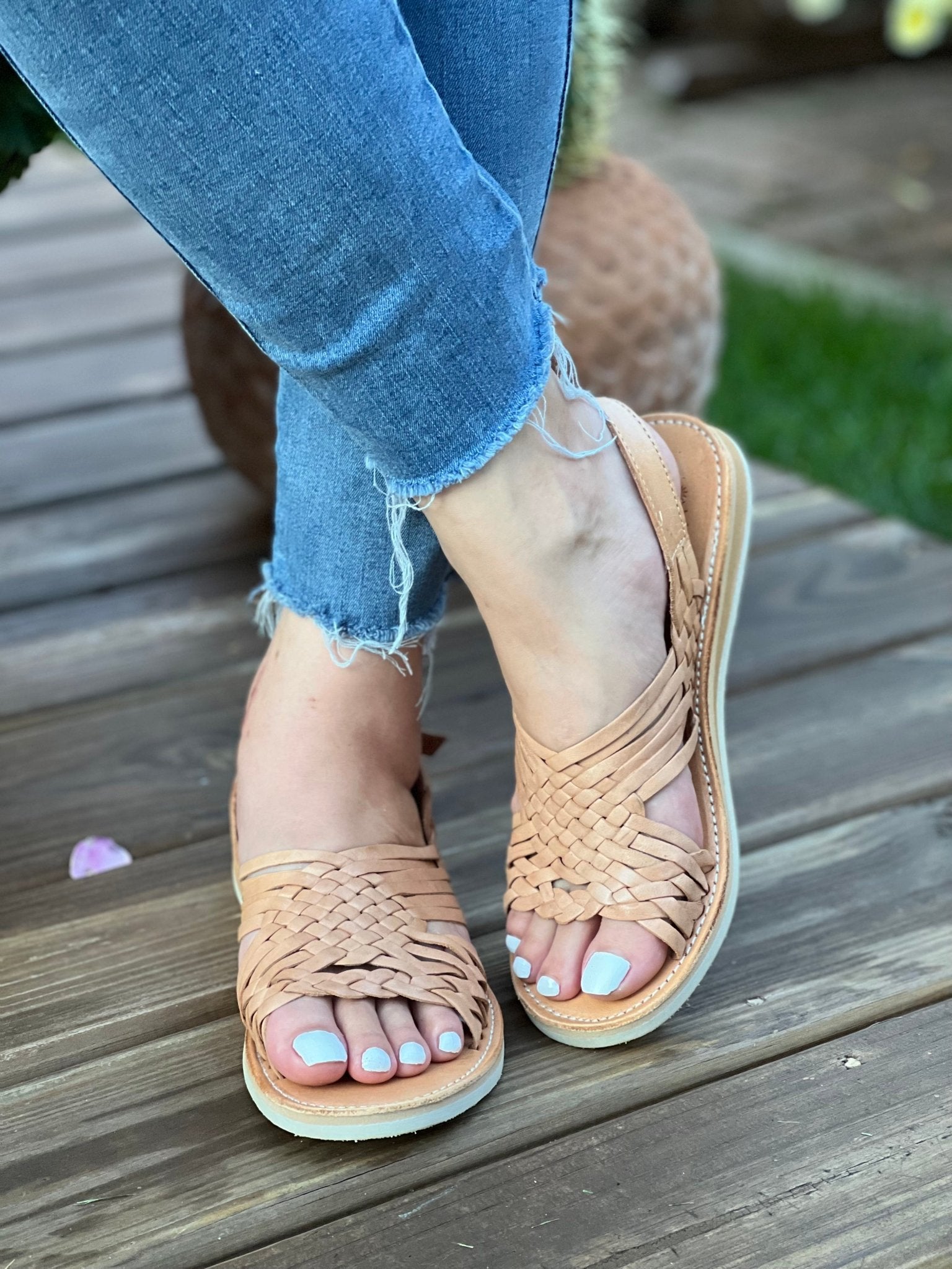 Mexican Artisanal Leather Sandals. Huarache Panchito Trenzado - Solei Store