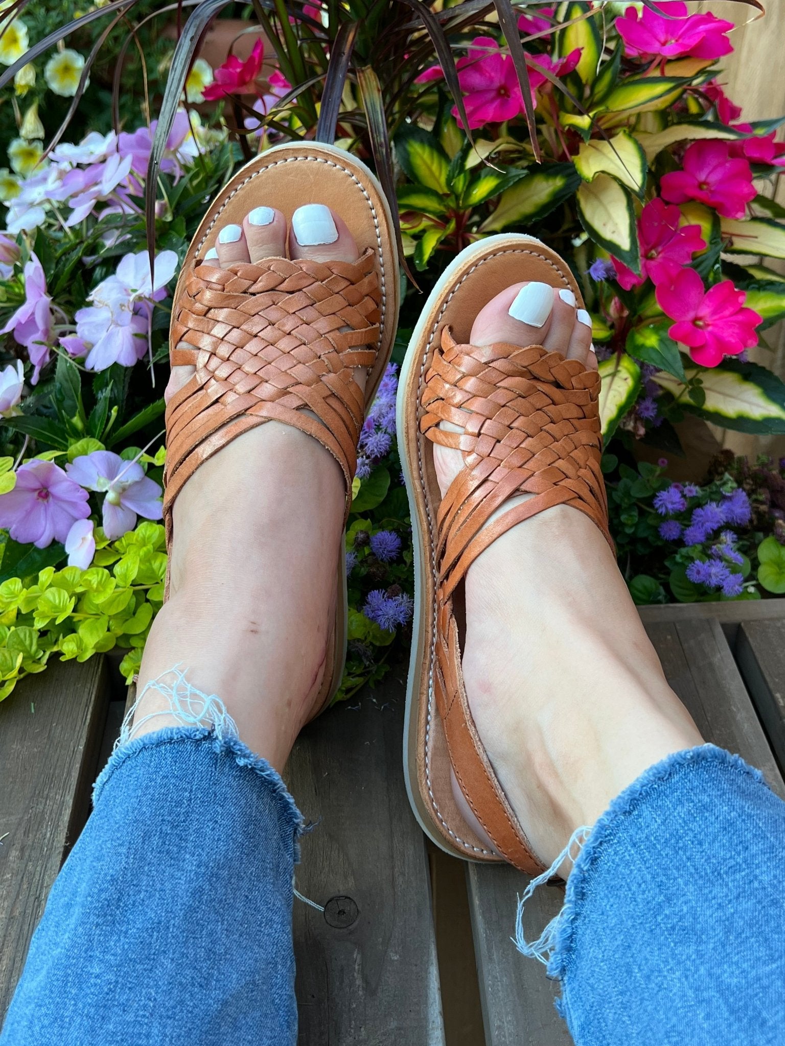 Mexican Artisanal Leather Sandals. Huarache Panchito Trenzado - Solei Store