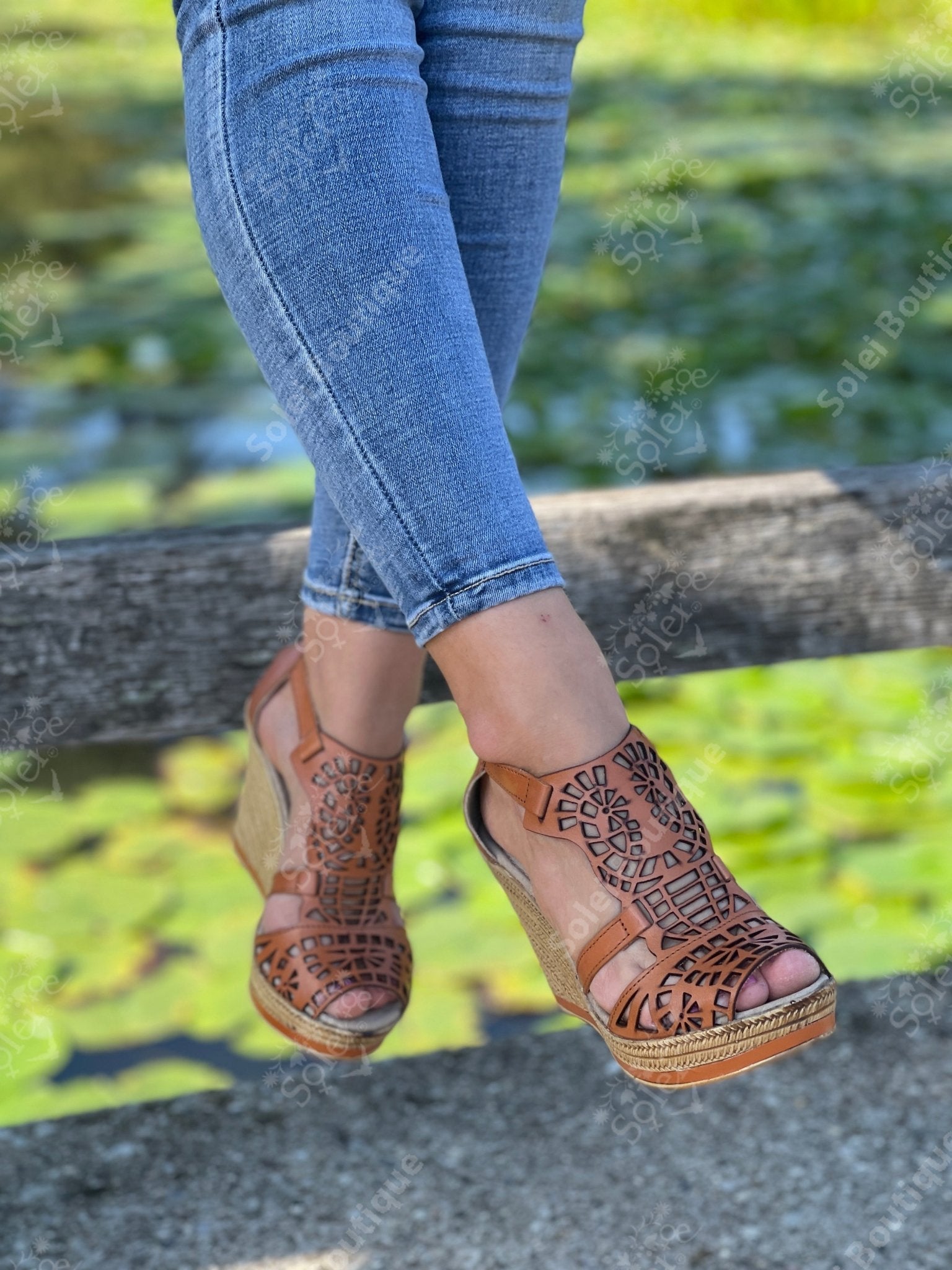 Mexican Artisanal Leather Wedge Heels. Dalila Heels. - Solei Store