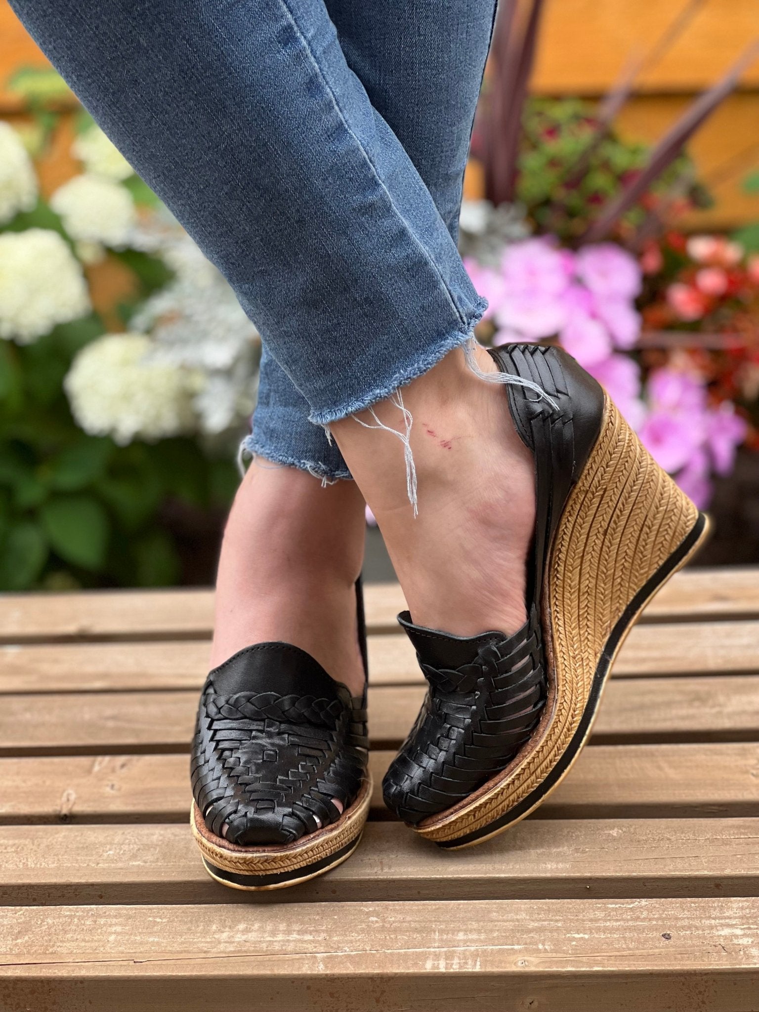 Mexican Artisanal Leather Wedge Heels. Ivonne Heels. - Solei Store