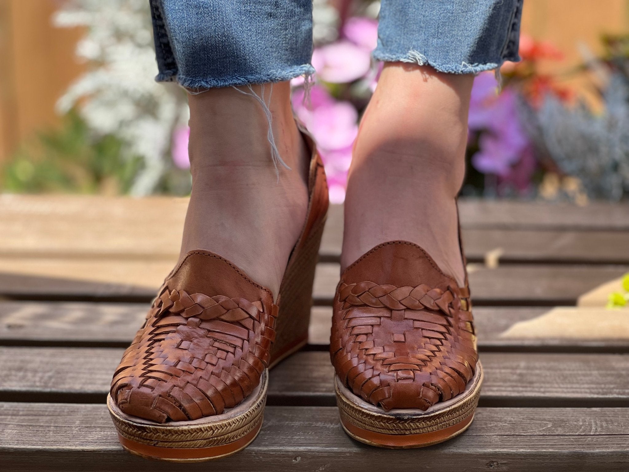 Mexican Artisanal Leather Wedge Heels. Ivonne Heels. - Solei Store